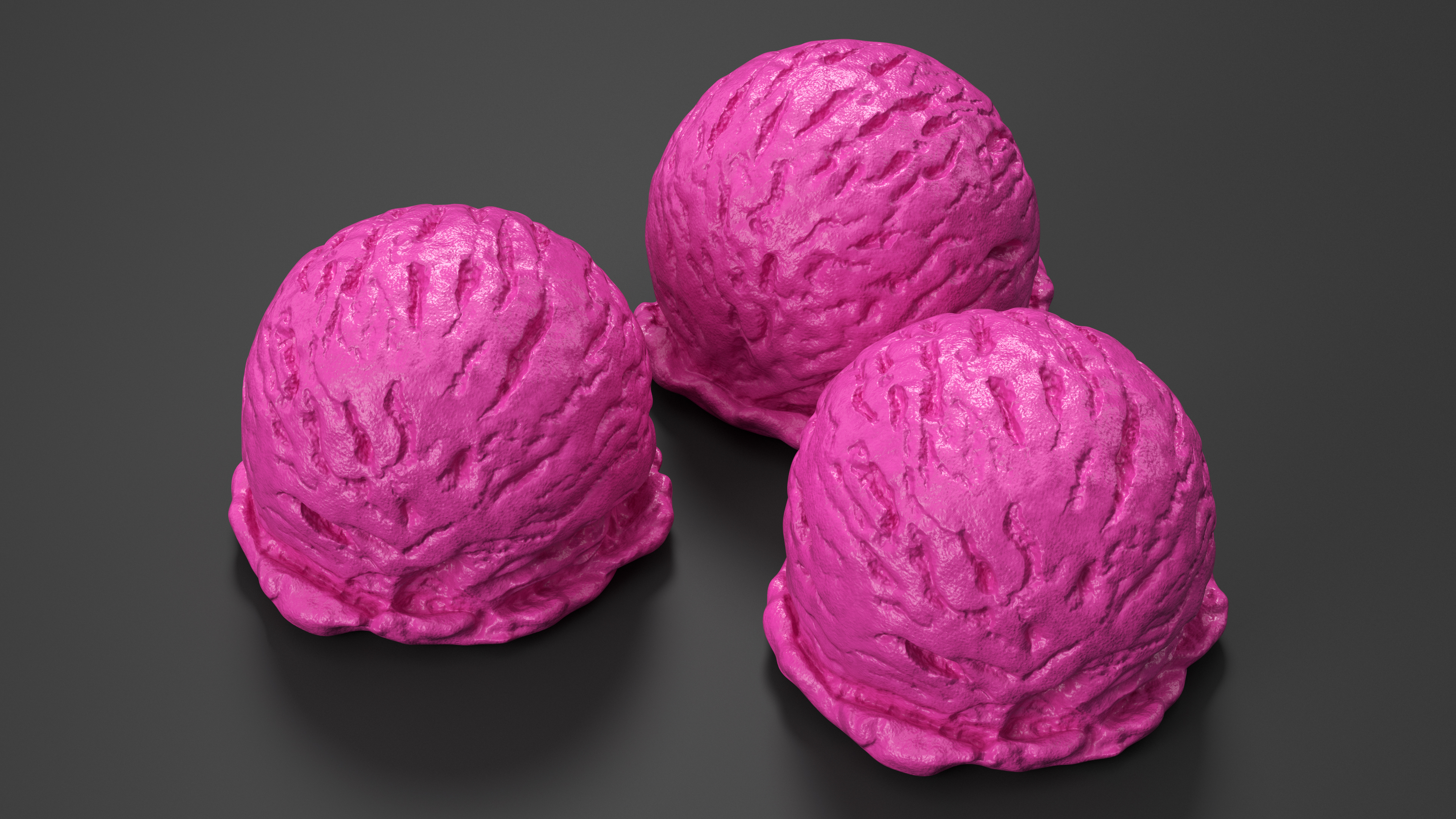 3D model Strawberry Ice Cream Ball