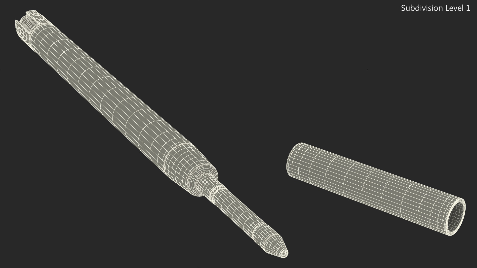 Red Ballpoint Pen Refill 3D model