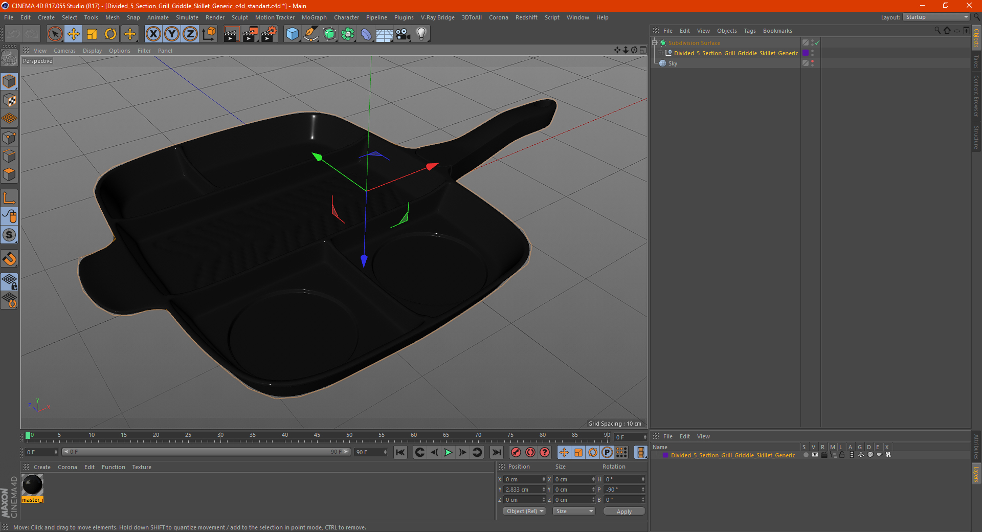 Divided 5 Section Grill Griddle Skillet Generic 3D
