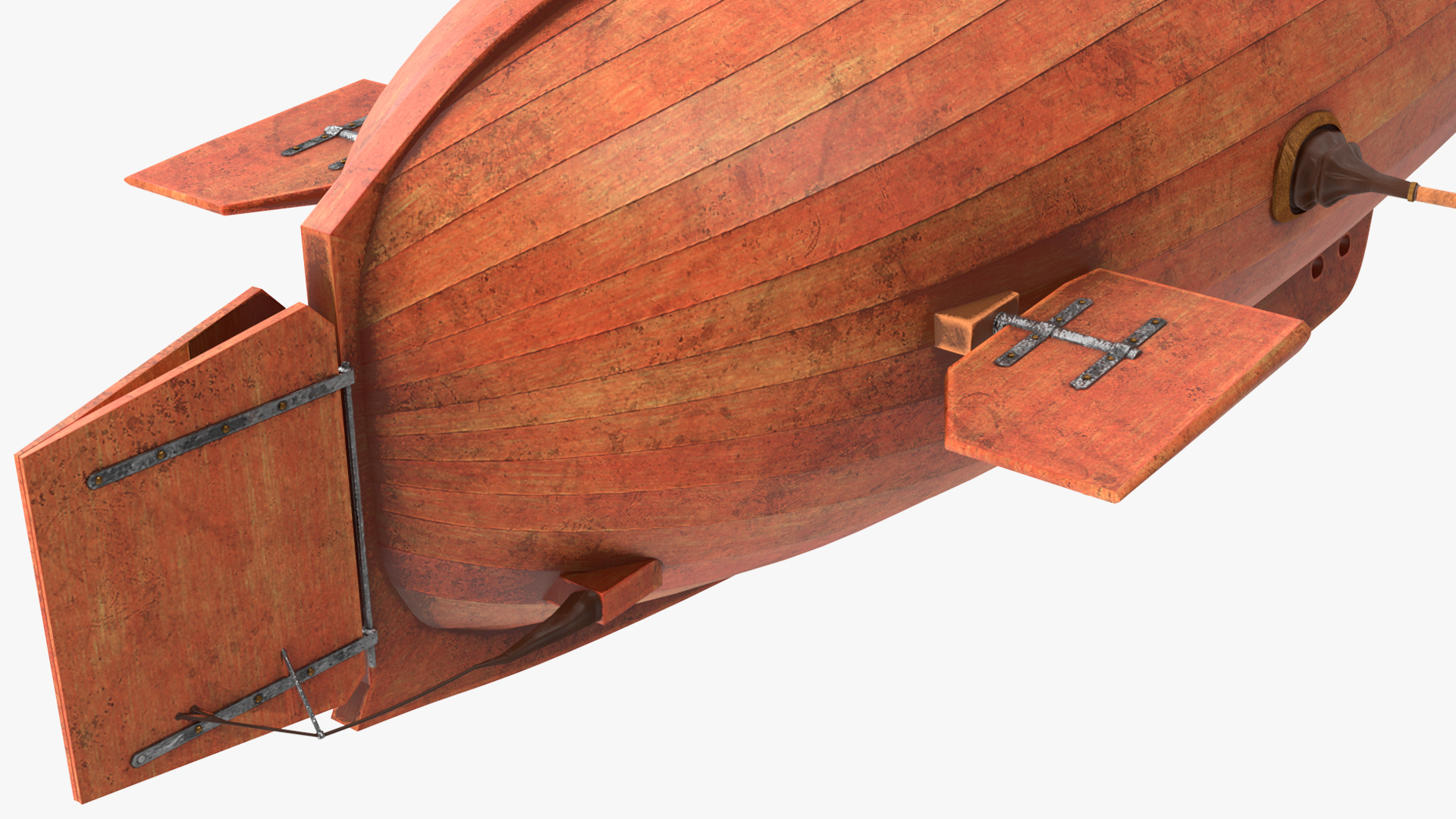 3D Old Wooden Submarine Rigged for Maya