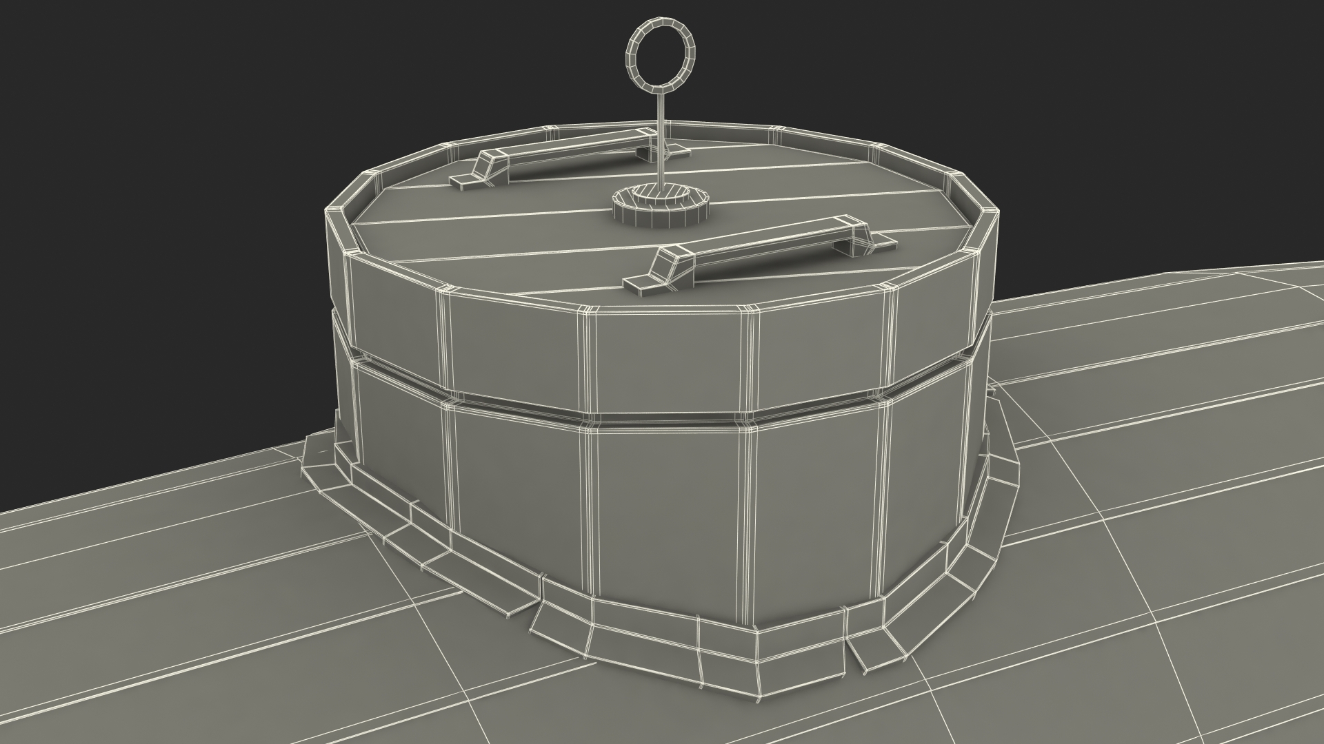 3D Old Wooden Submarine Rigged for Maya