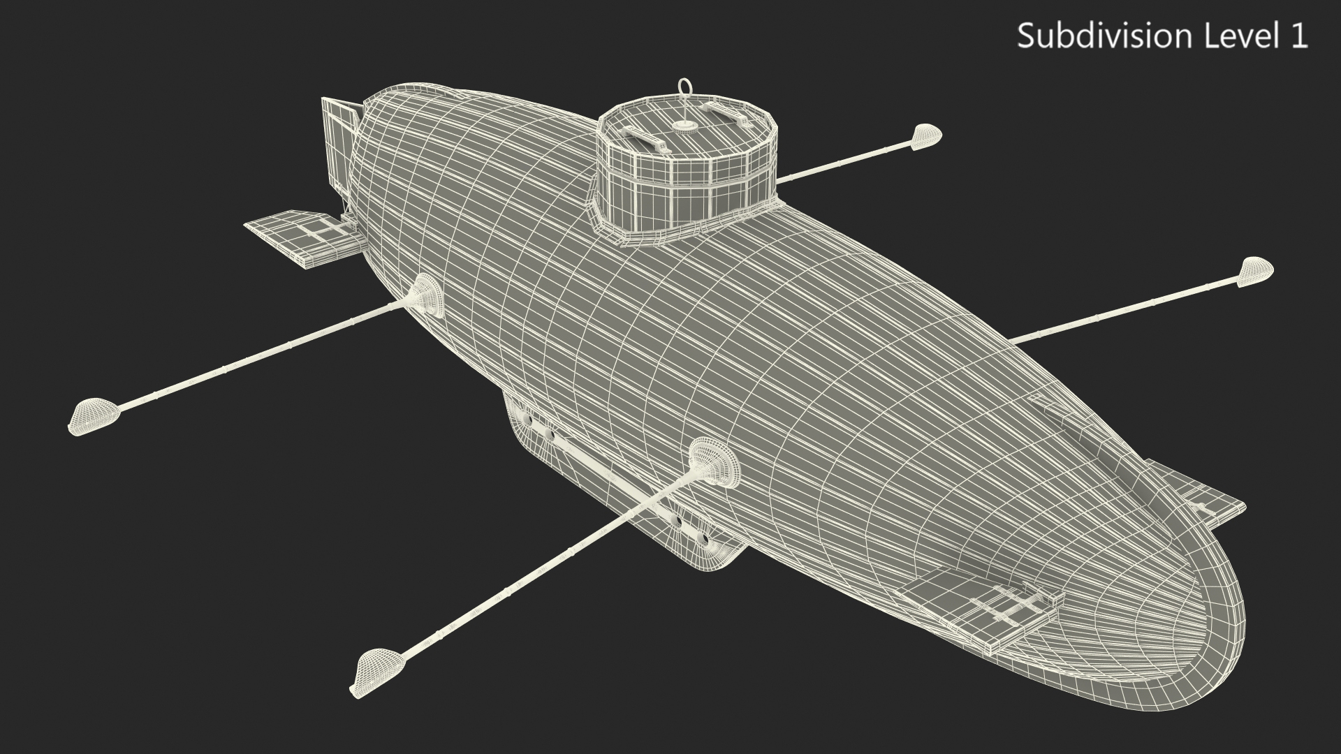 3D Old Wooden Submarine Rigged for Maya