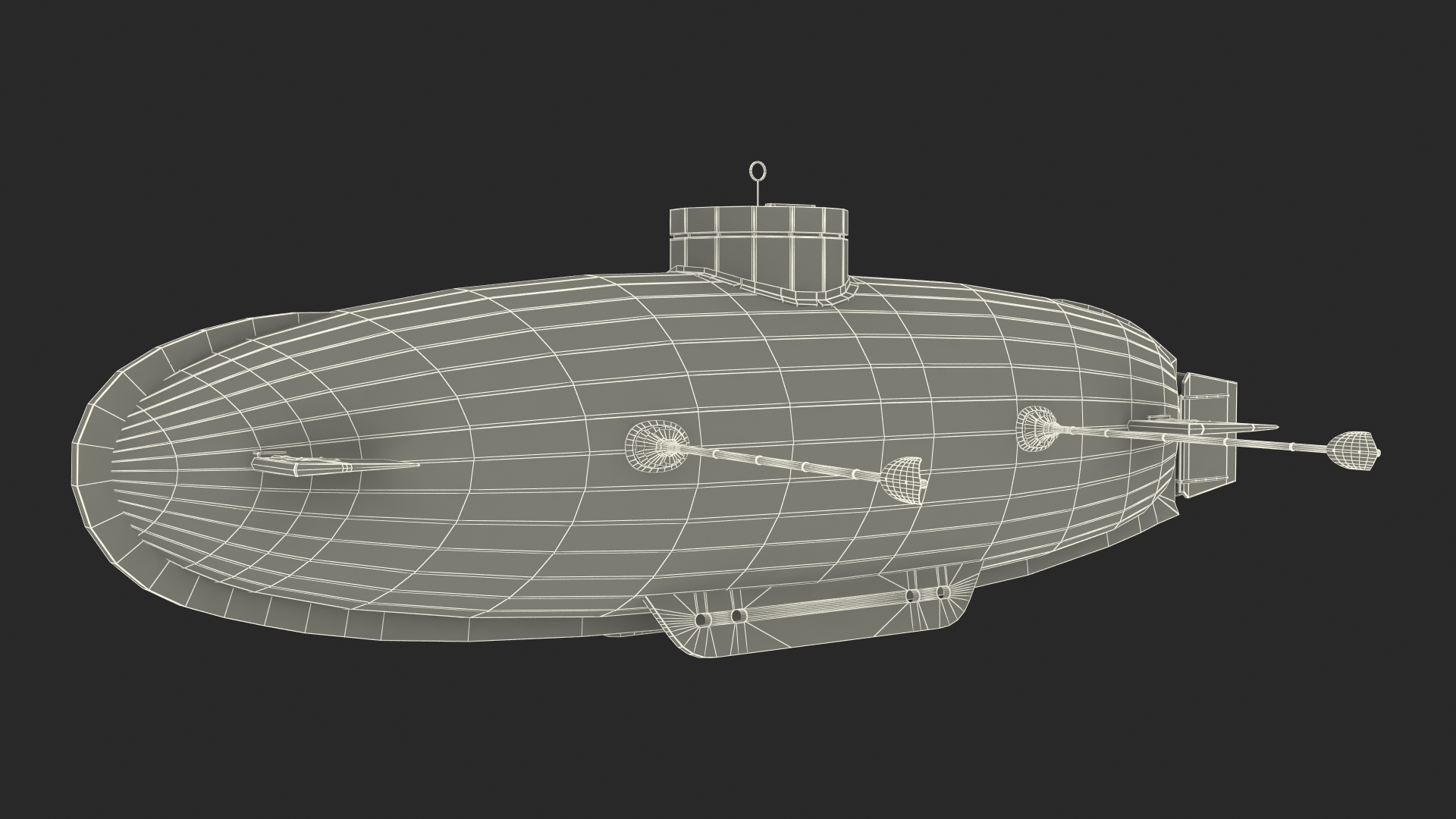 3D Old Wooden Submarine Rigged for Maya