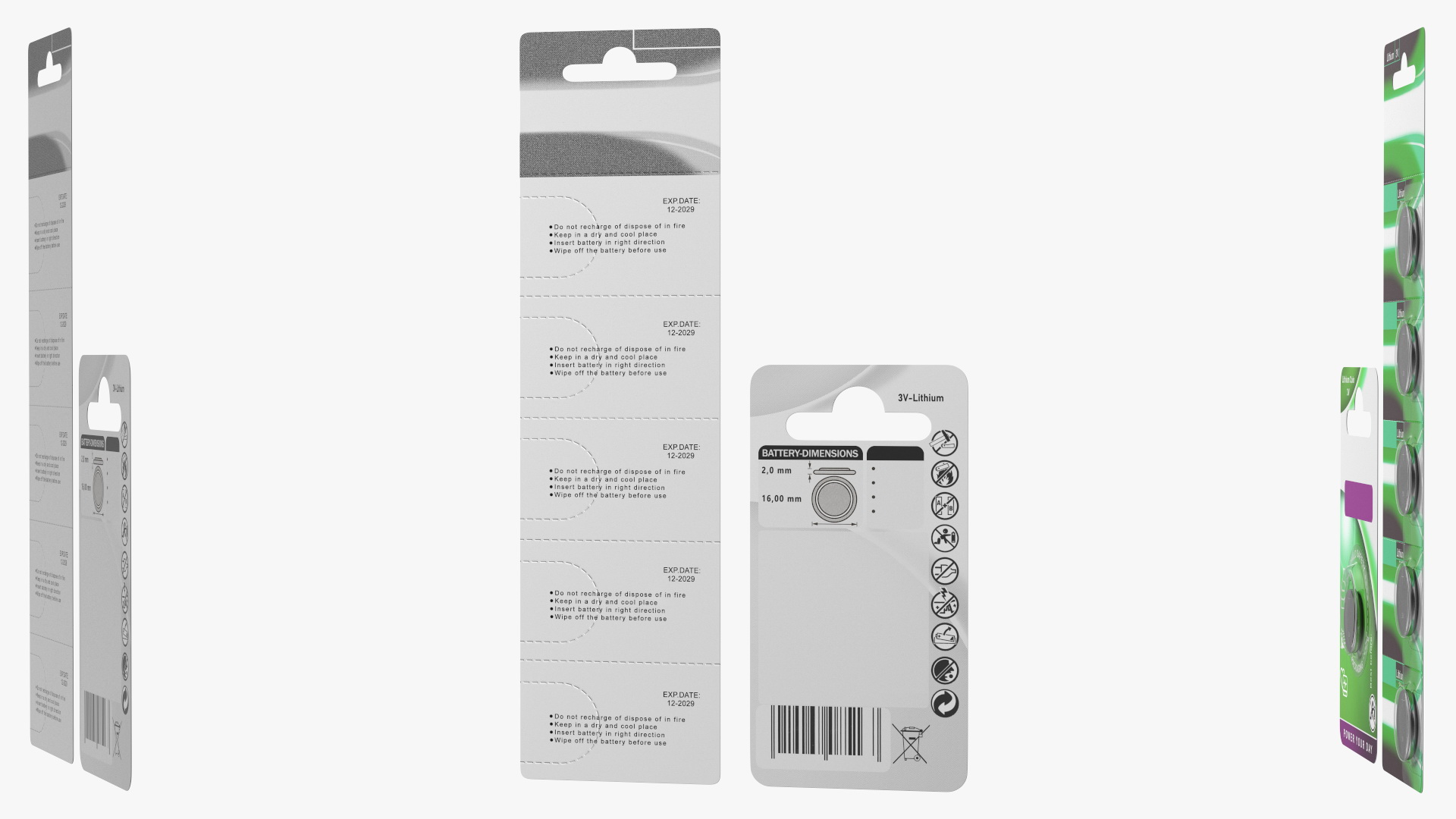 3D Coin Battery Blister Package model