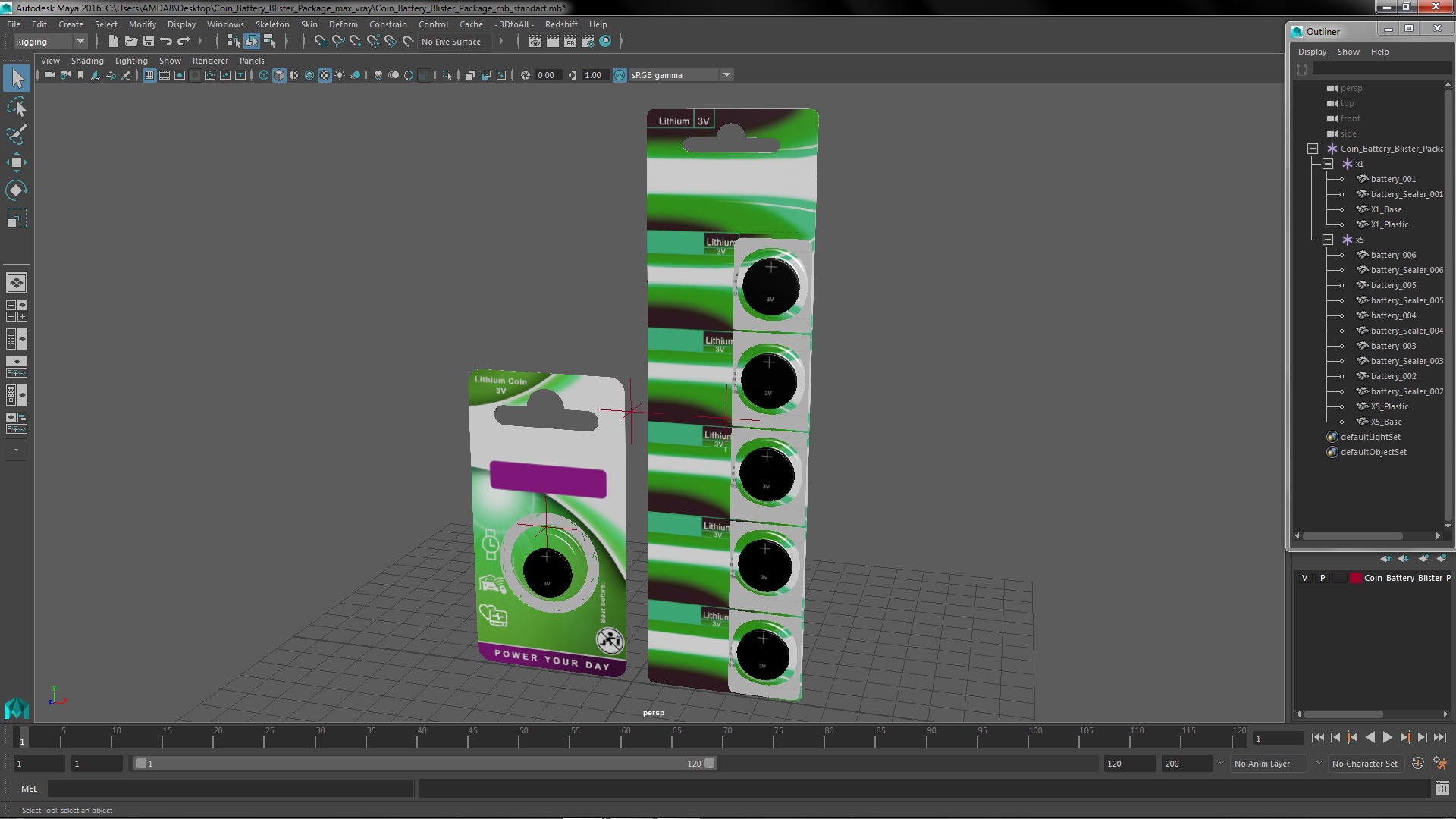 3D Coin Battery Blister Package model