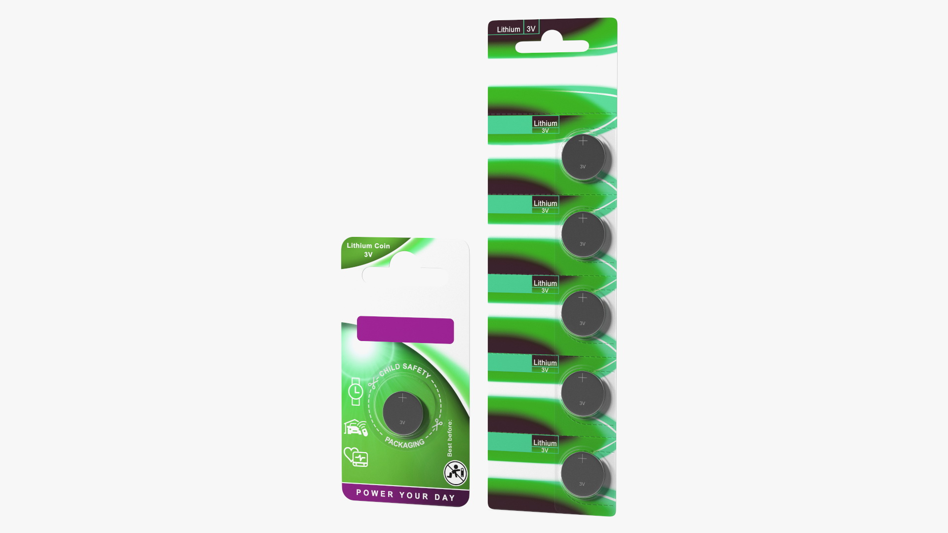 3D Coin Battery Blister Package model