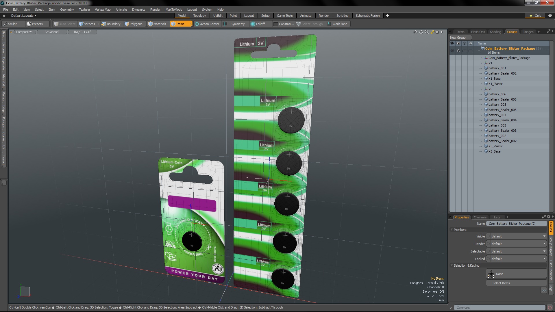 3D Coin Battery Blister Package model
