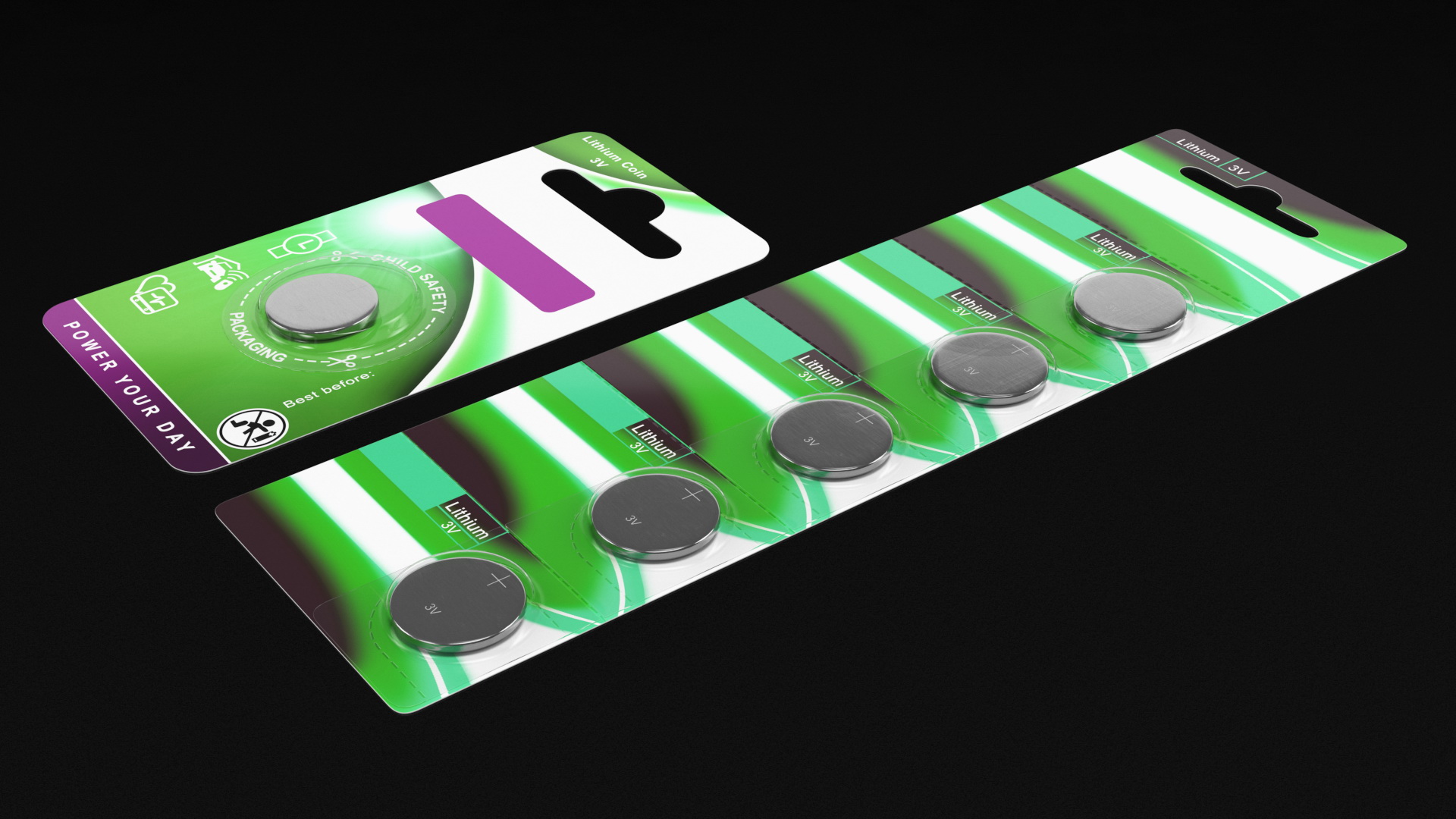 3D Coin Battery Blister Package model