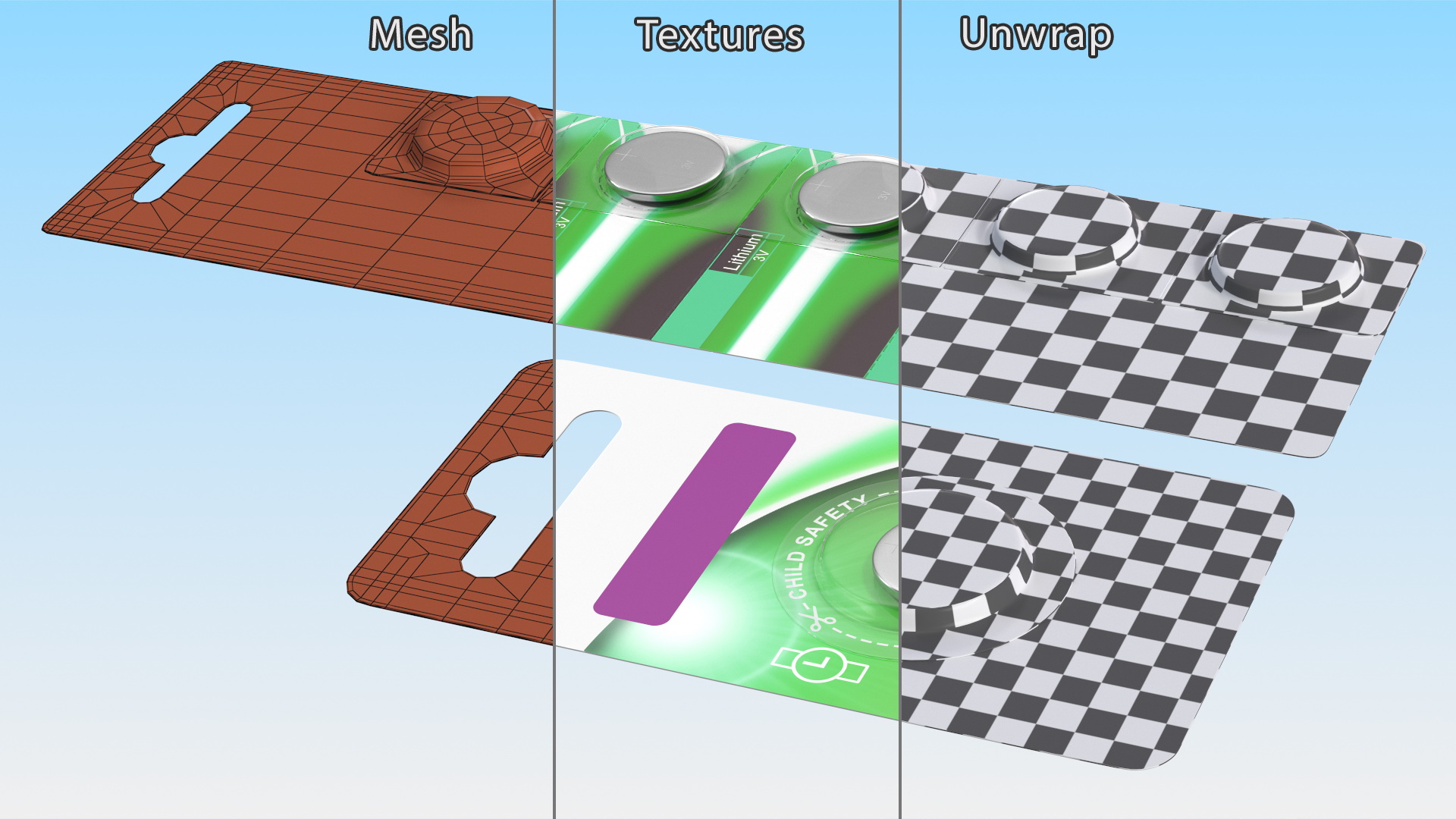 3D Coin Battery Blister Package model