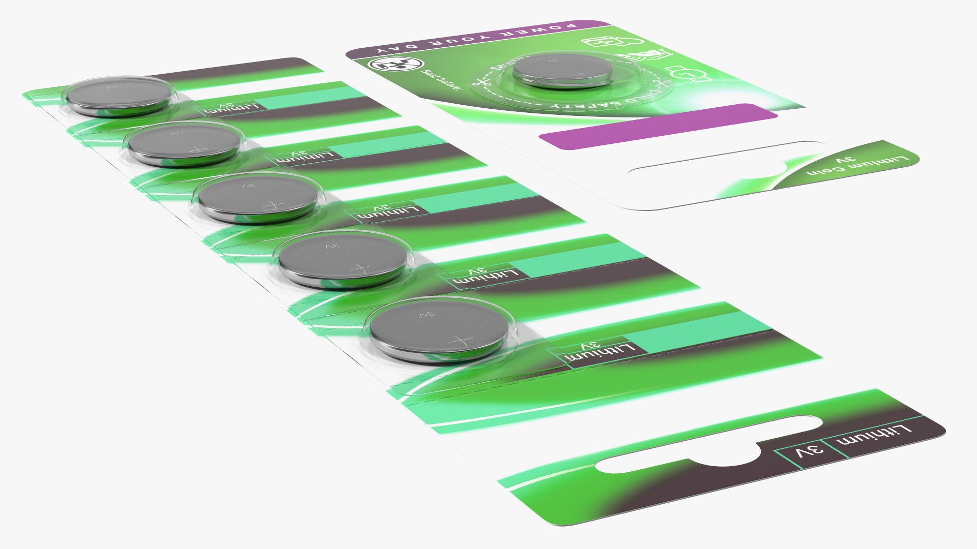 3D Coin Battery Blister Package model