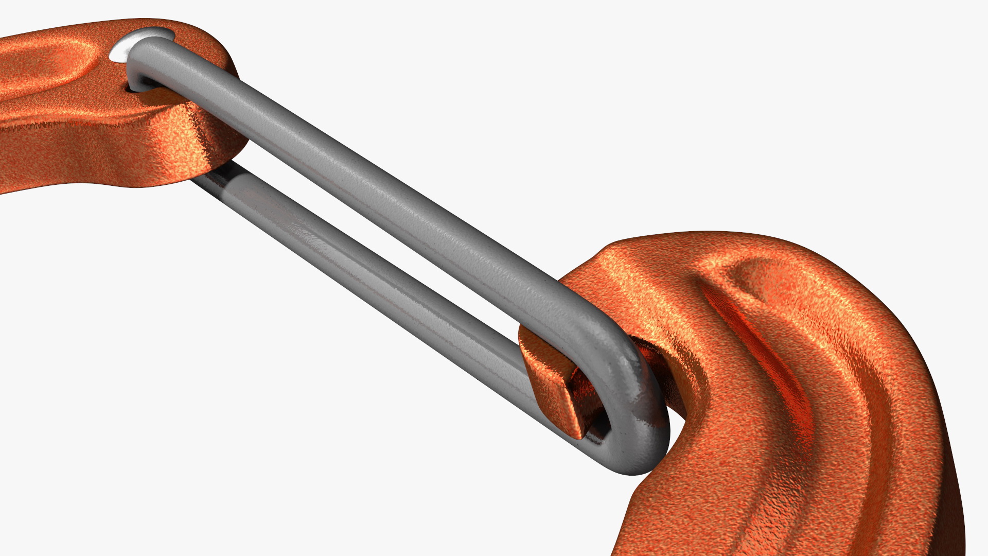 3D Carabiner Closed Orange model