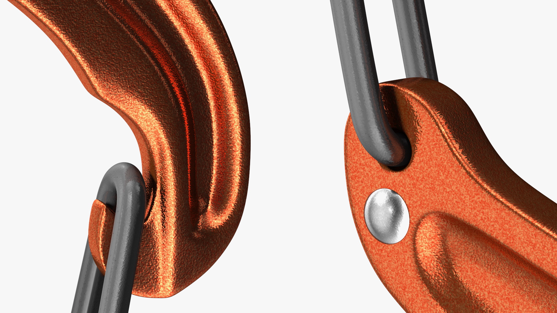 3D Carabiner Closed Orange model