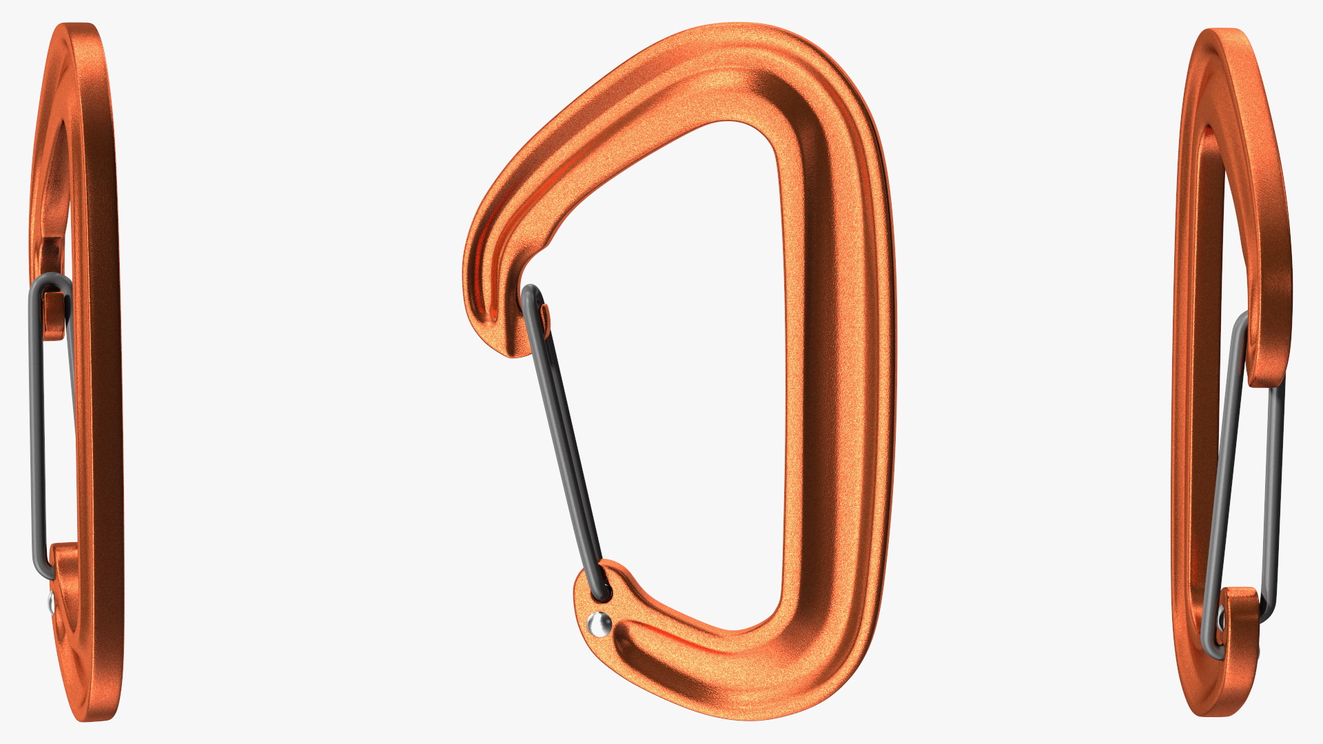 3D Carabiner Closed Orange model