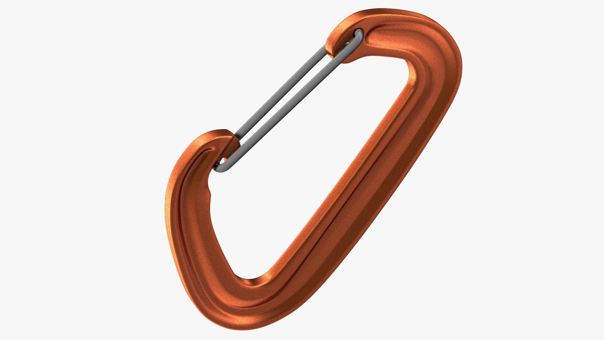 3D Carabiner Closed Orange model