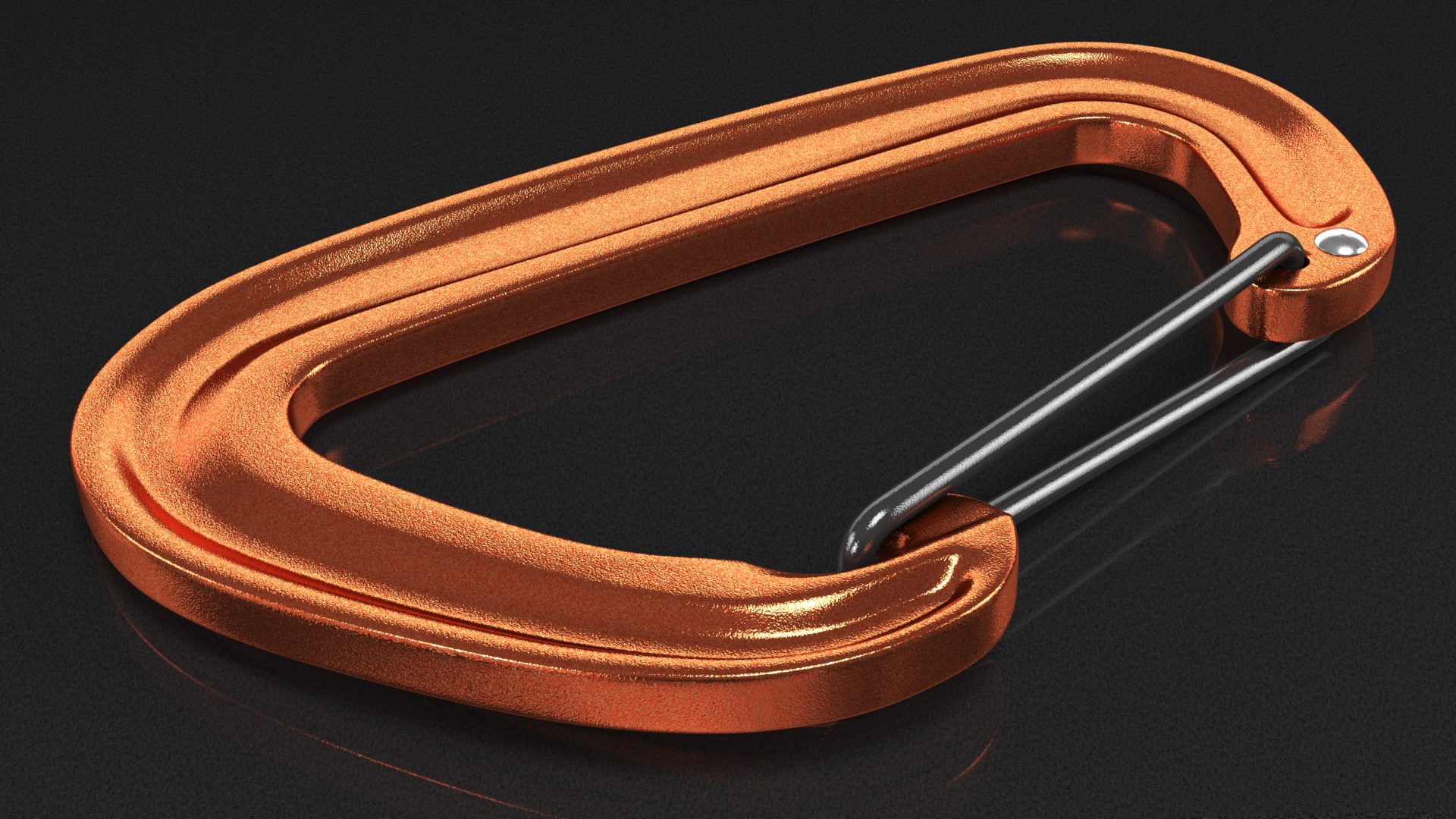3D Carabiner Closed Orange model