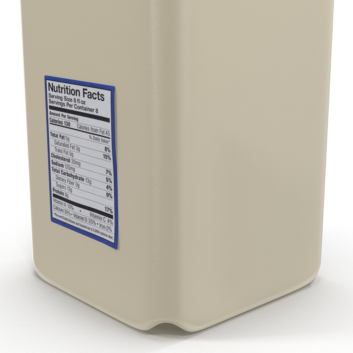 3D Milk Half Gallon Plastic Bottle