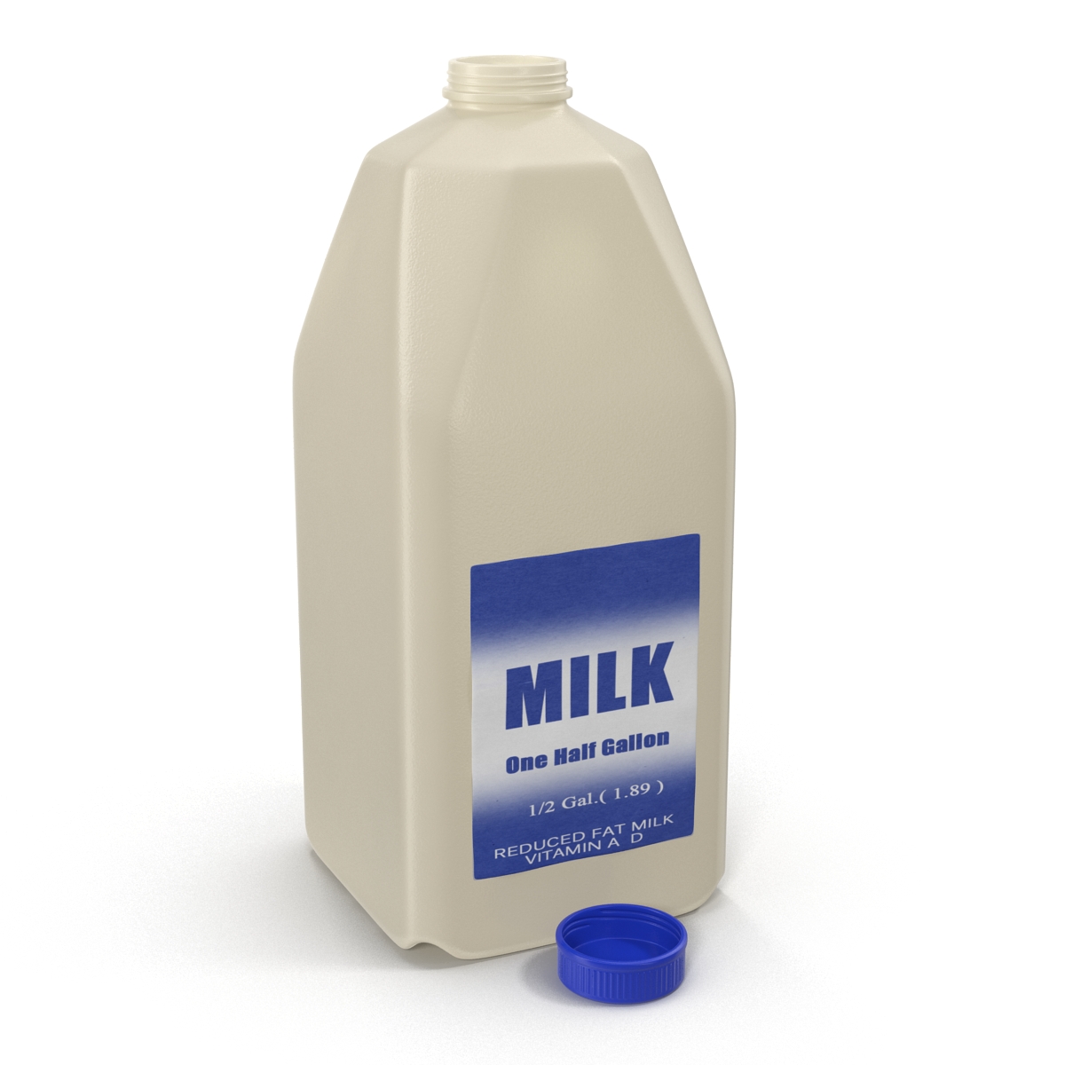 3D Milk Half Gallon Plastic Bottle