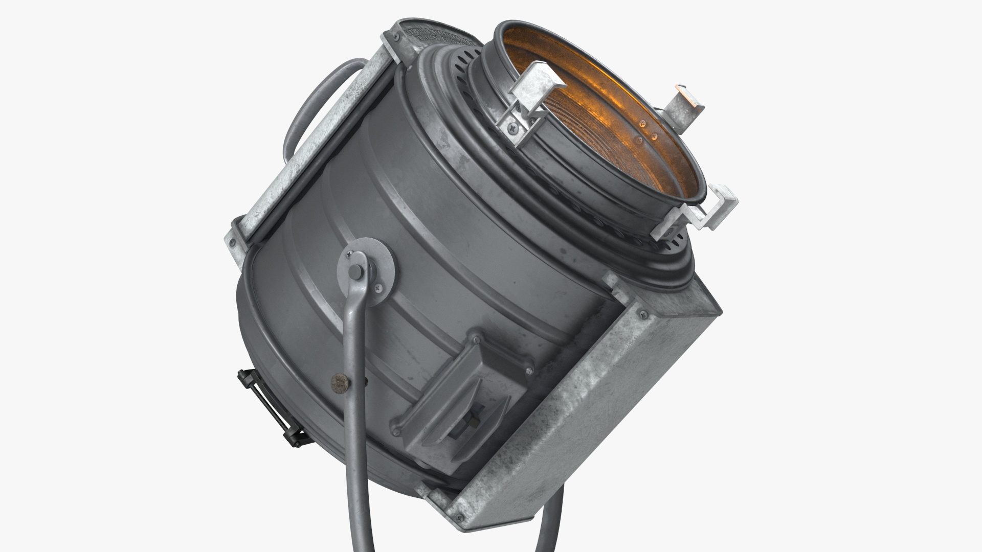 3D model Vintage Studio Spotlight on Stand Light is On