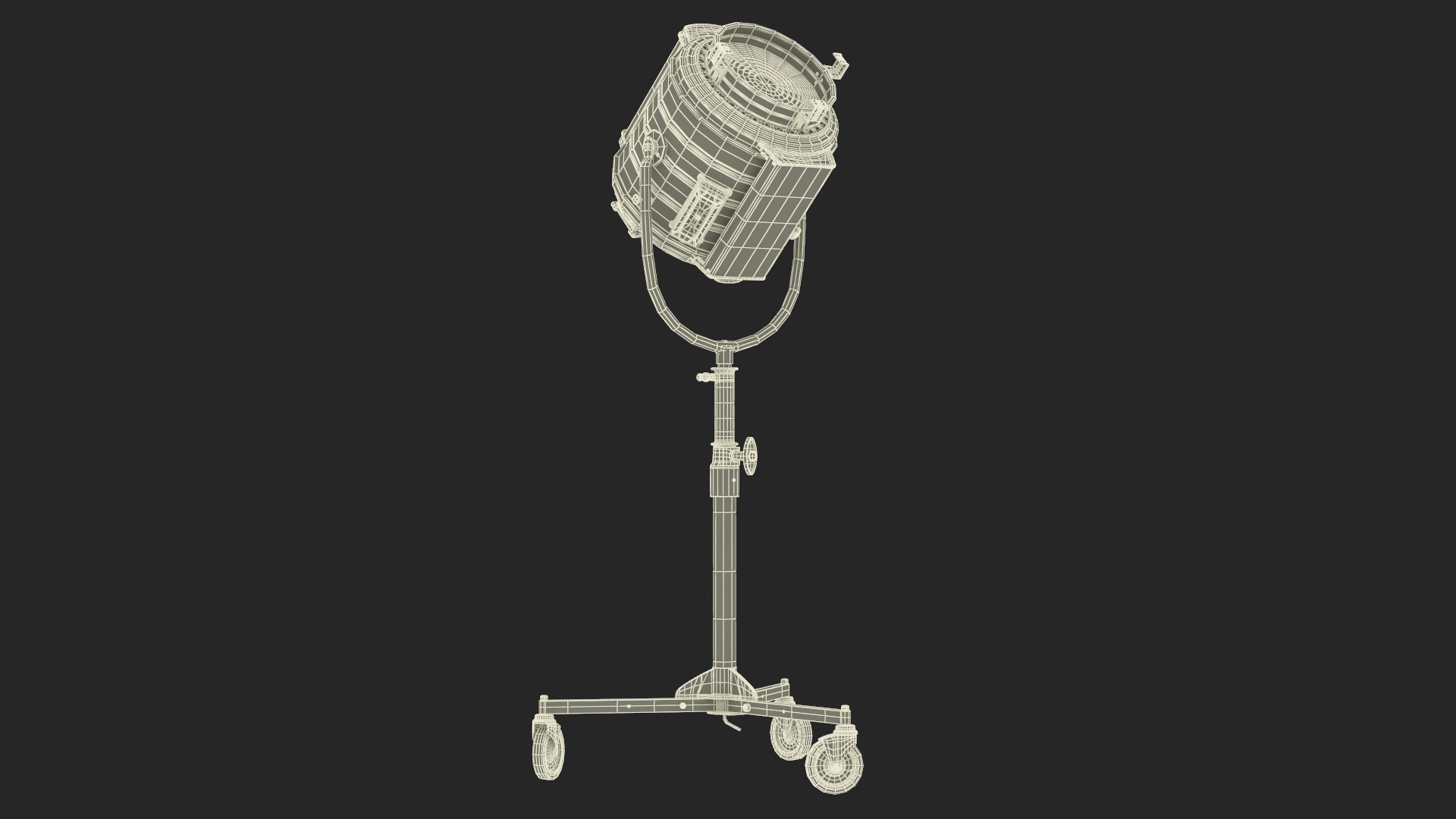 3D model Vintage Studio Spotlight on Stand Light is On