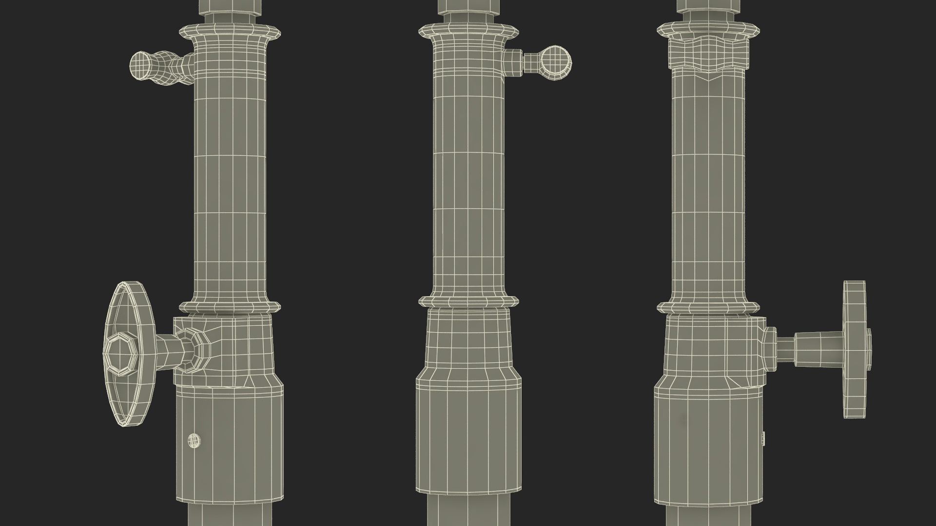 3D model Vintage Studio Spotlight on Stand Light is On