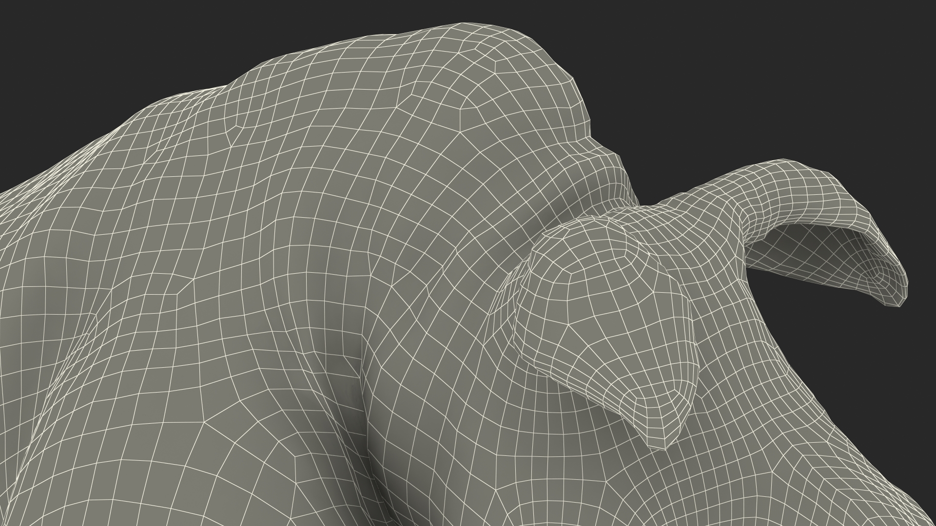 3D Baby Rhino Drinking Pose Fur model