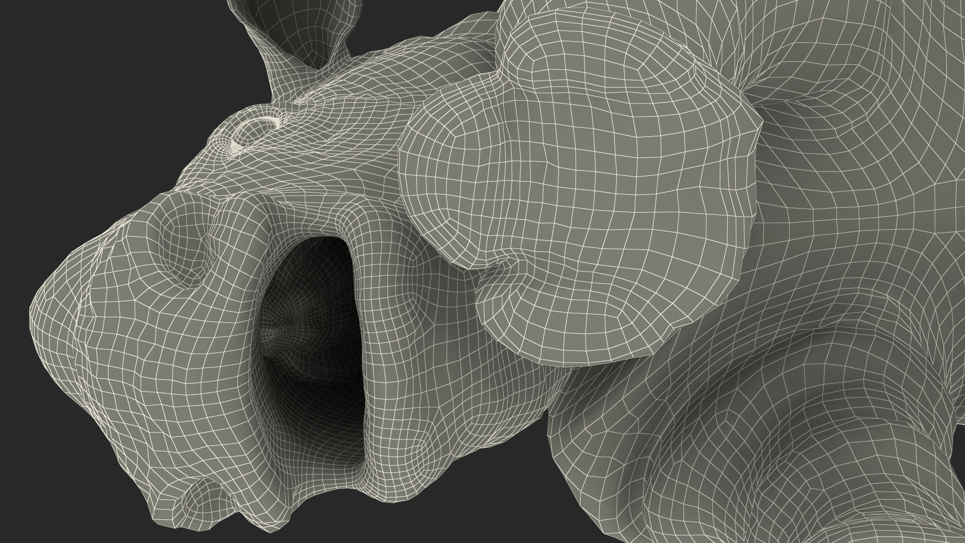 3D Baby Rhino Drinking Pose Fur model