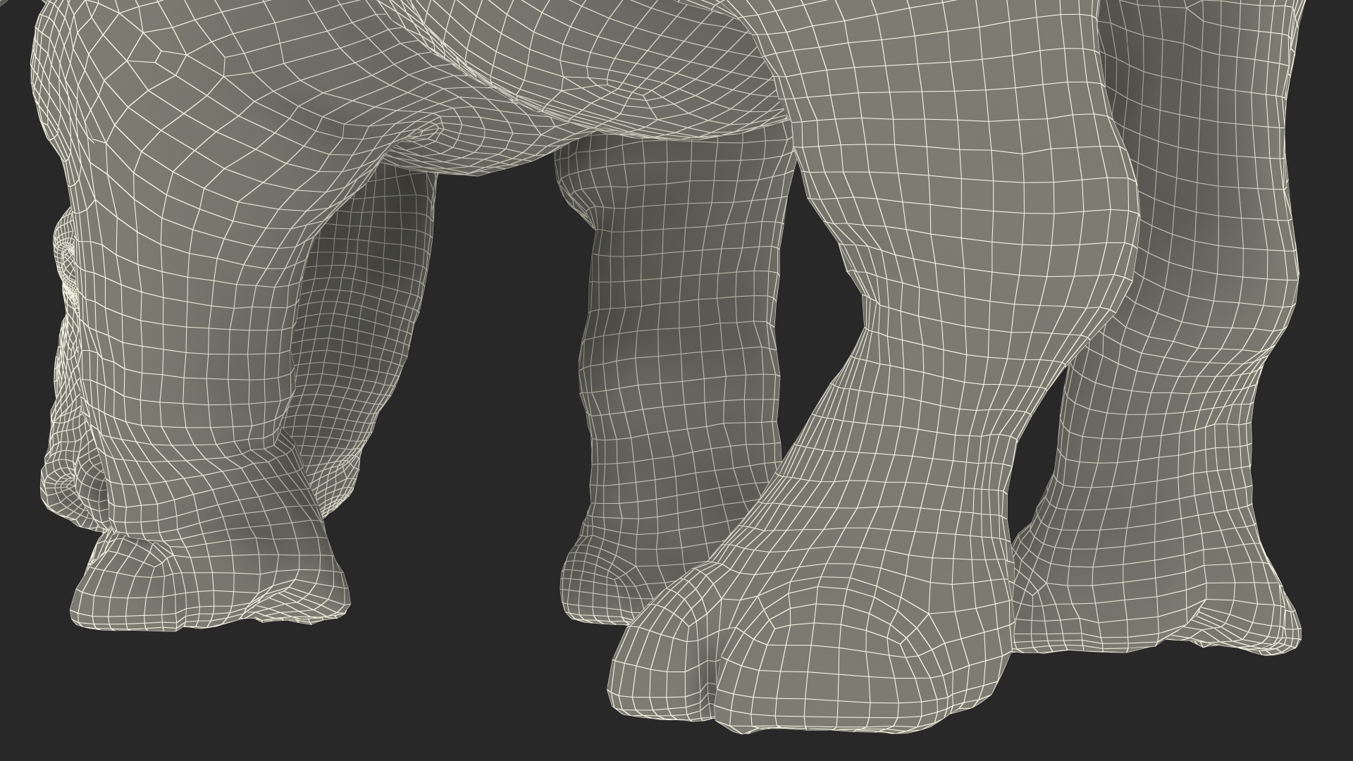 3D Baby Rhino Drinking Pose Fur model