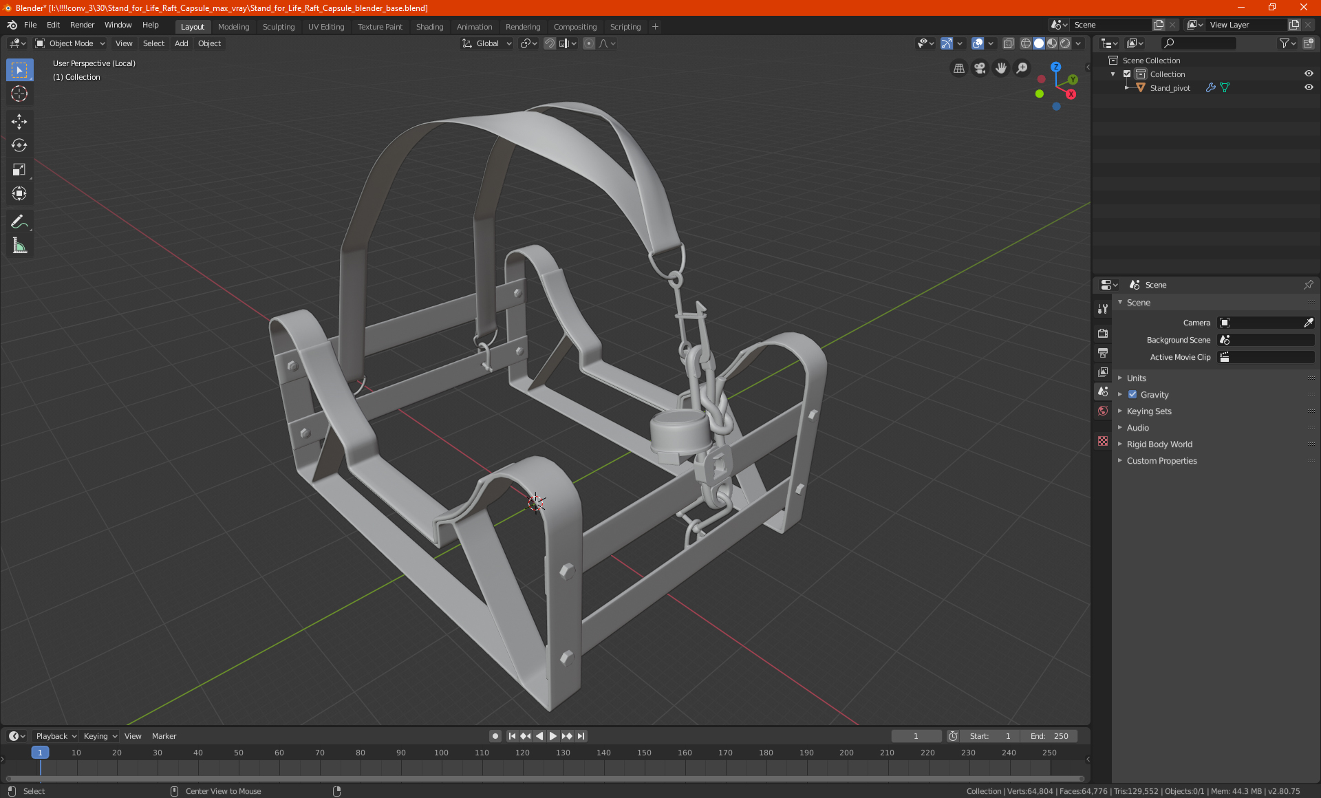 Stand for Life Raft Capsule 3D