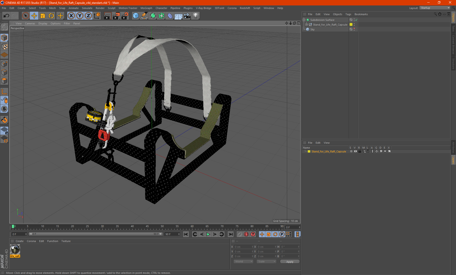 Stand for Life Raft Capsule 3D
