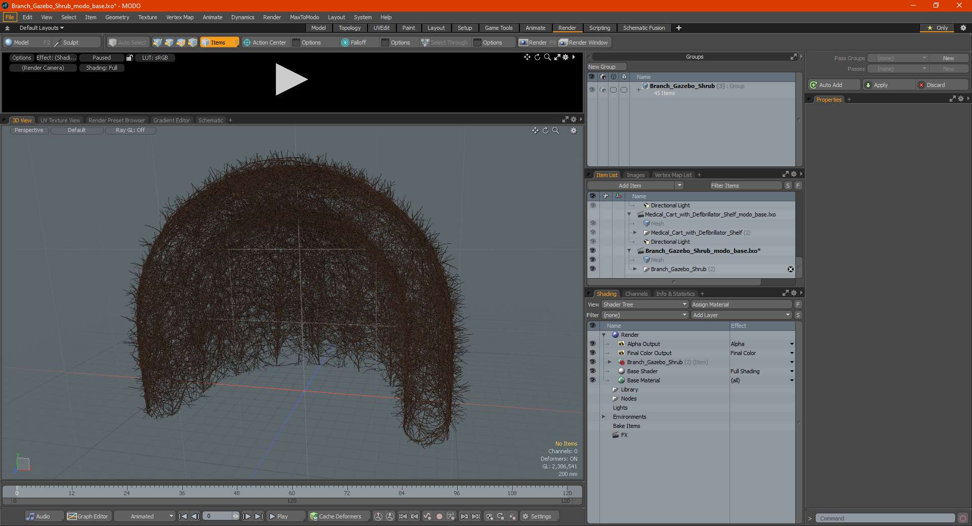 Branch Gazebo Shrub 3D model