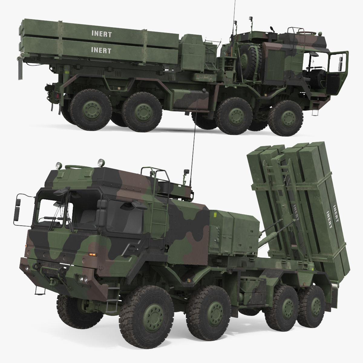 Truck with Air Defense 3D model preview