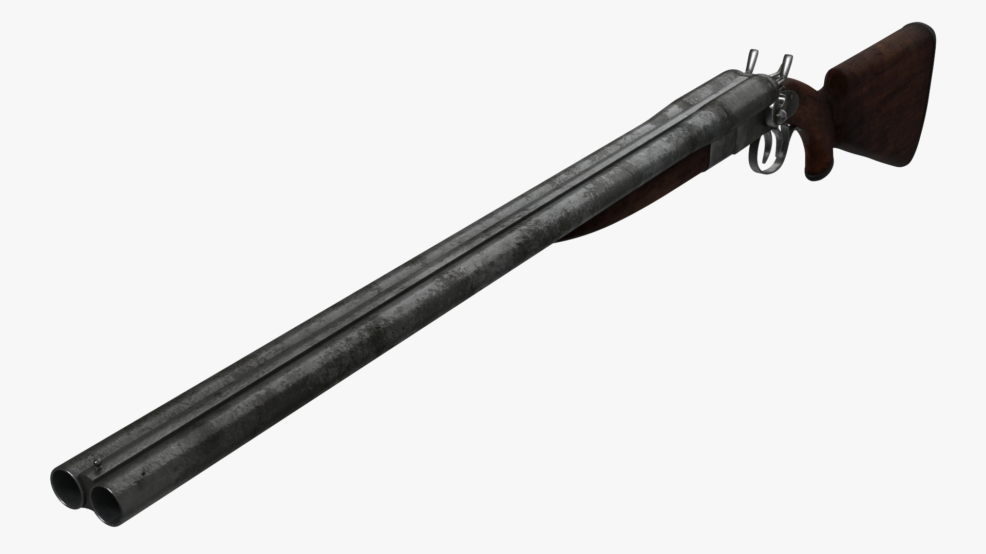 Antique Double Barrel Shotgun 3D model