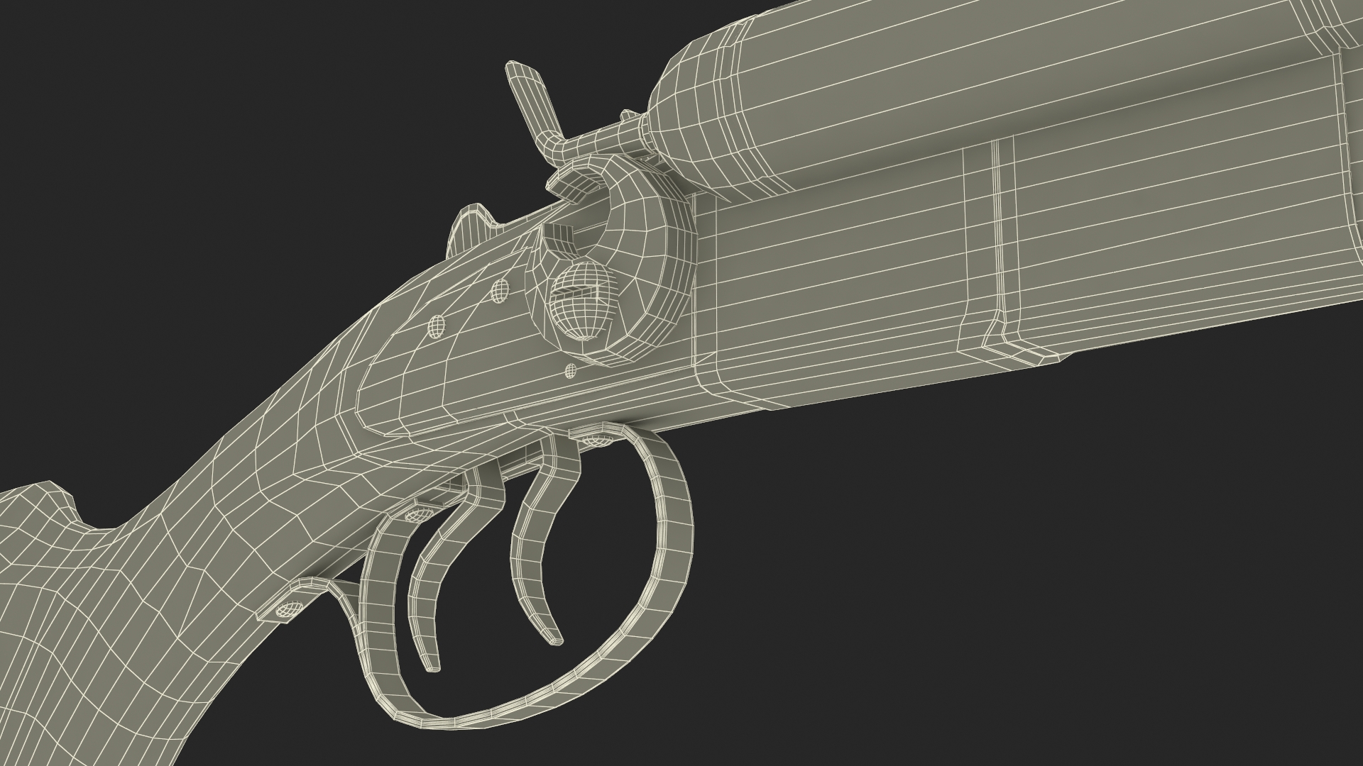 Antique Double Barrel Shotgun 3D model