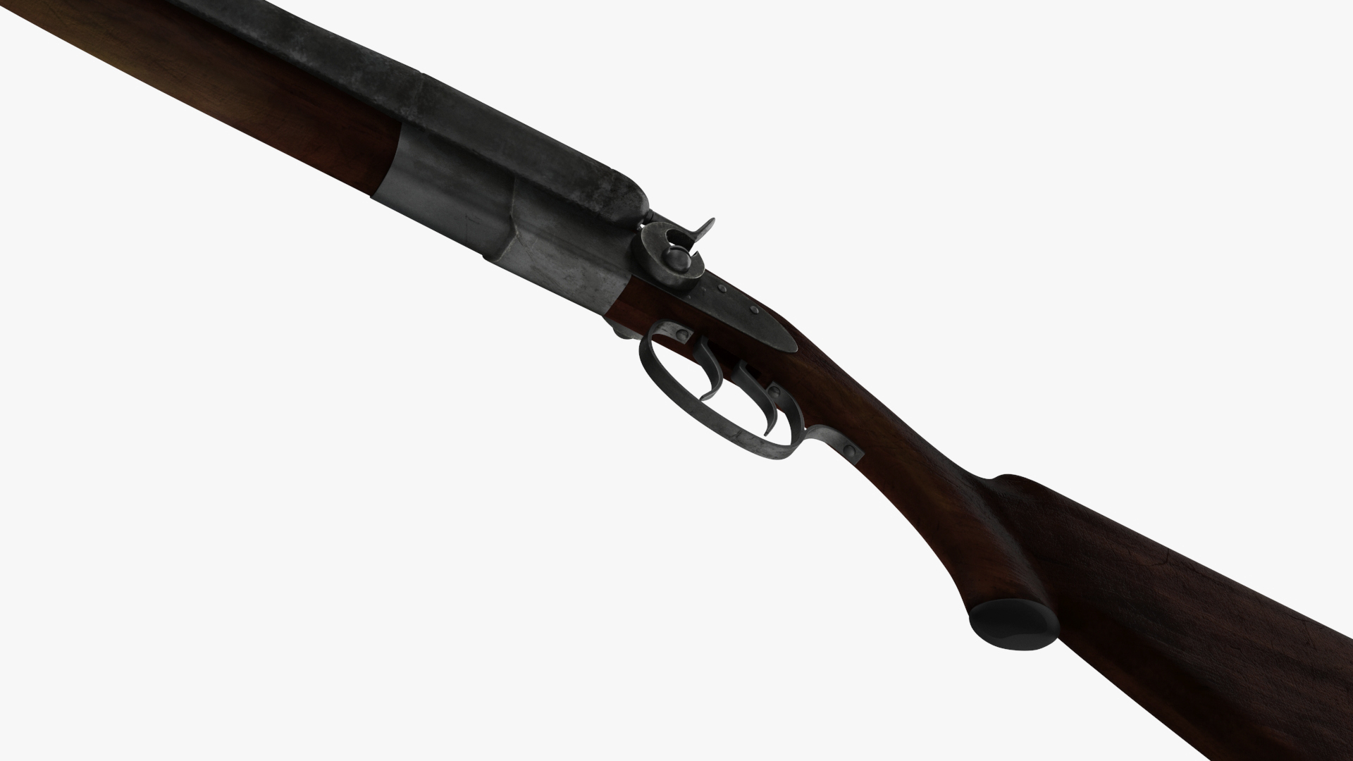Antique Double Barrel Shotgun 3D model