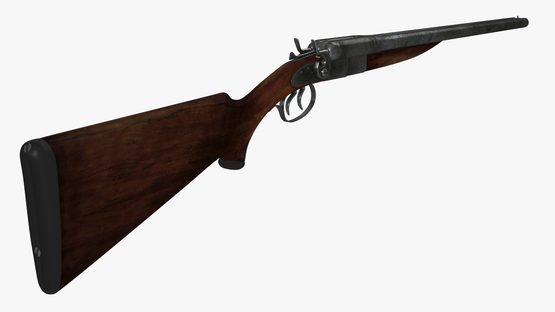 Antique Double Barrel Shotgun 3D model