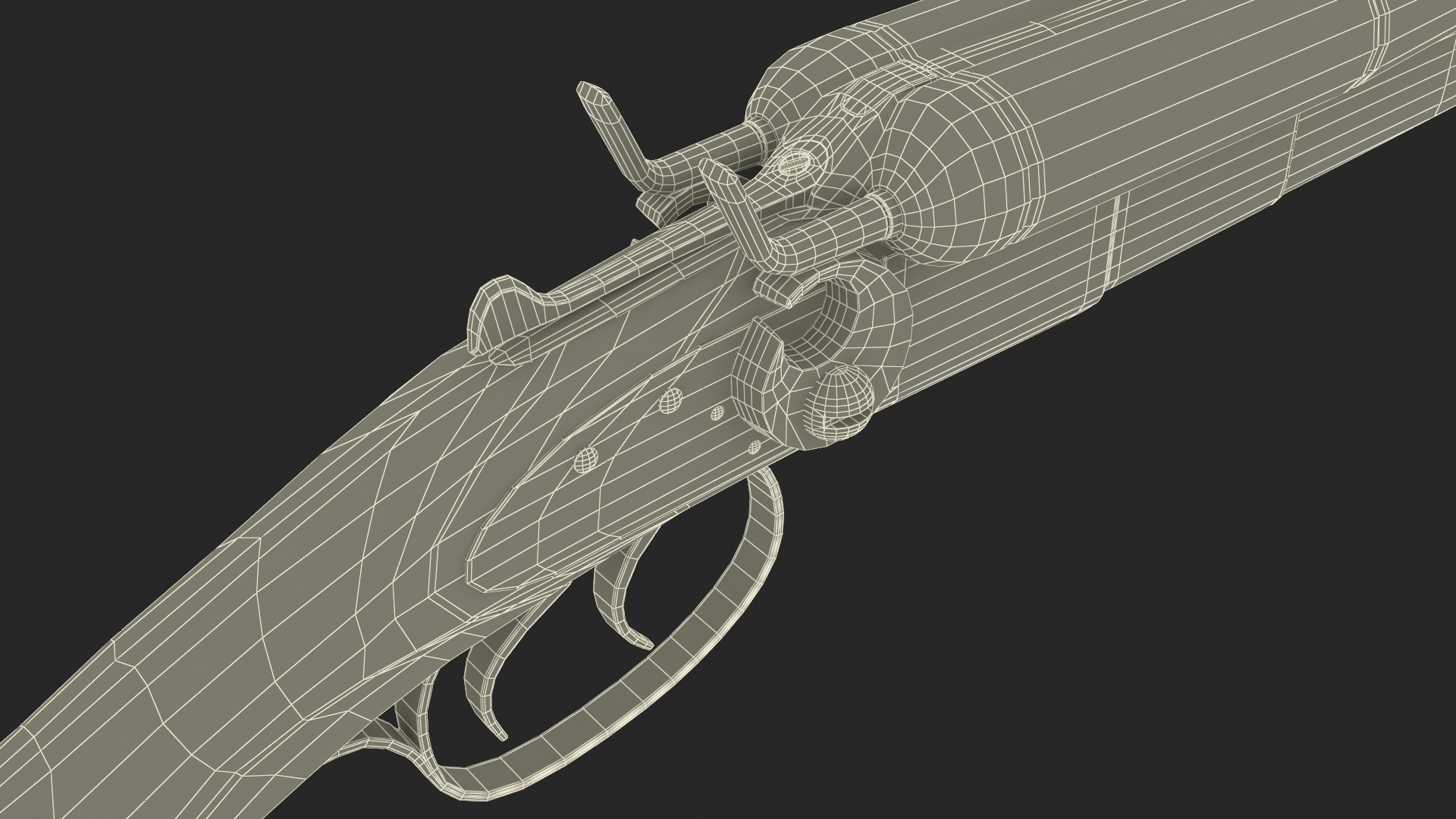 Antique Double Barrel Shotgun 3D model