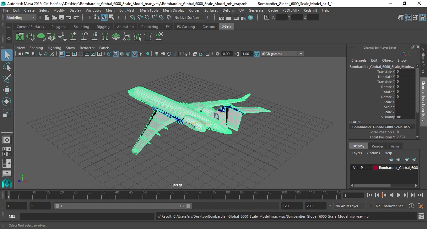 Bombardier Global 6000 Scale Model 3D model