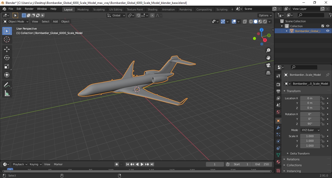 Bombardier Global 6000 Scale Model 3D model