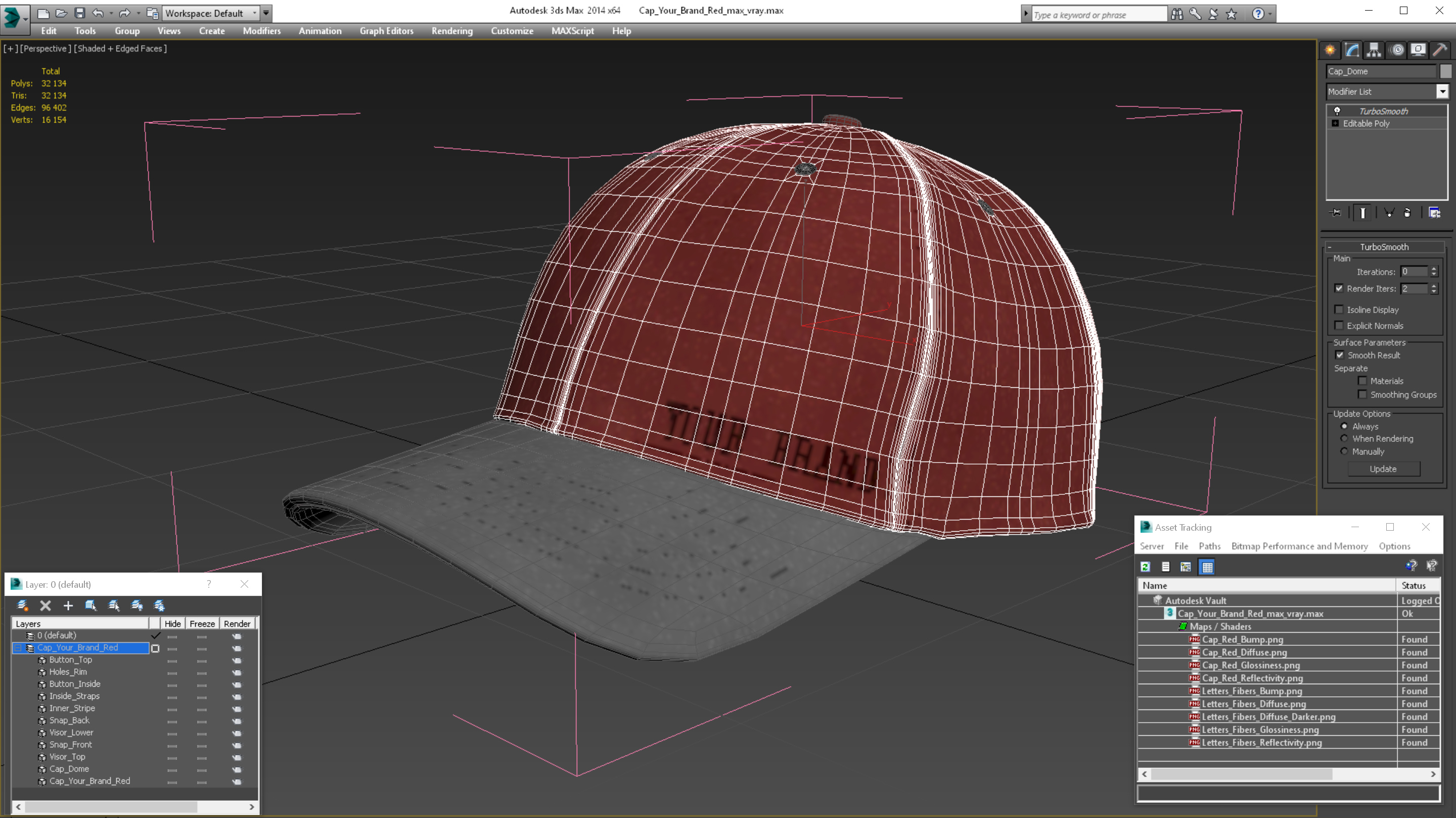 3D Cap Your Brand Red model