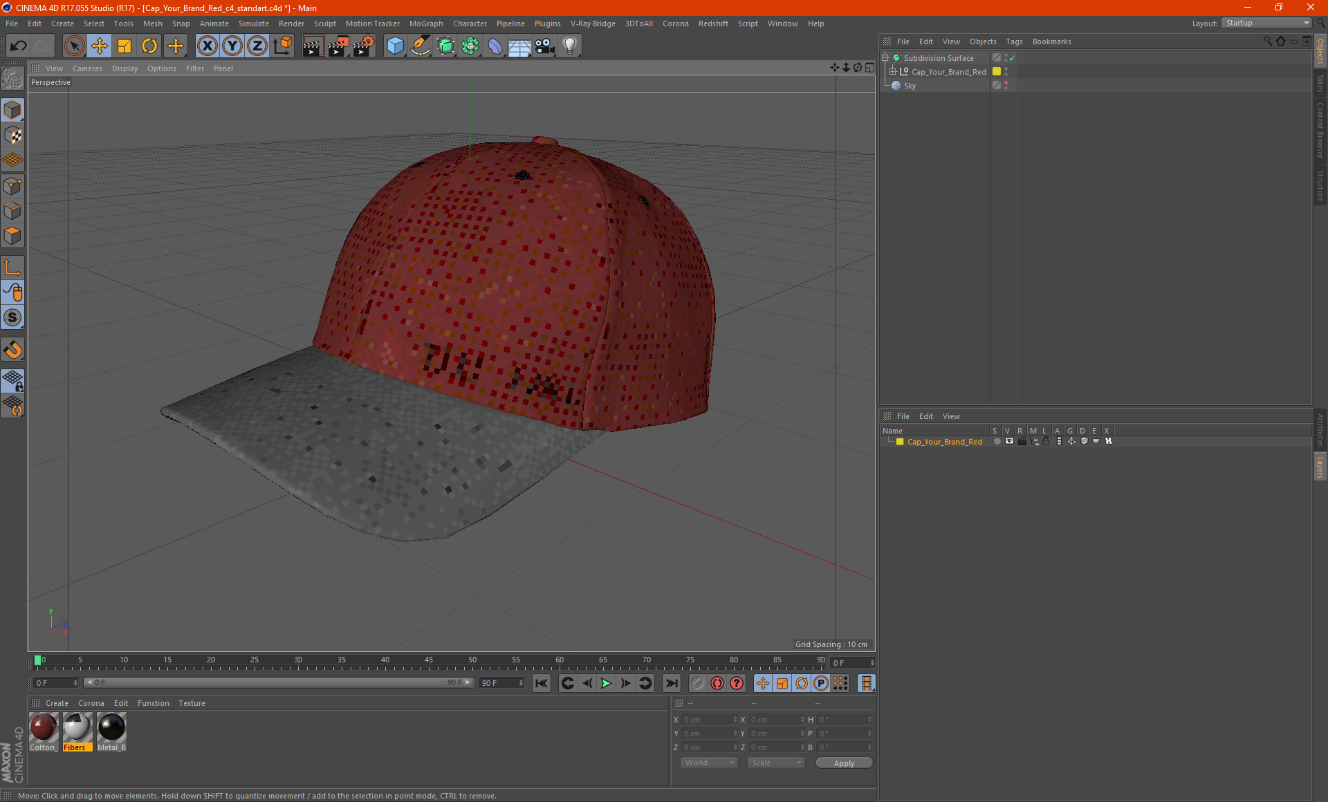3D Cap Your Brand Red model