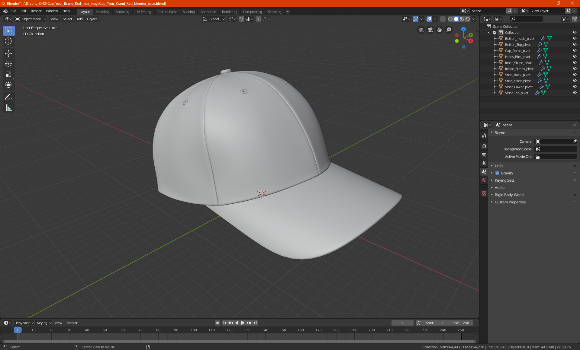 3D Cap Your Brand Red model