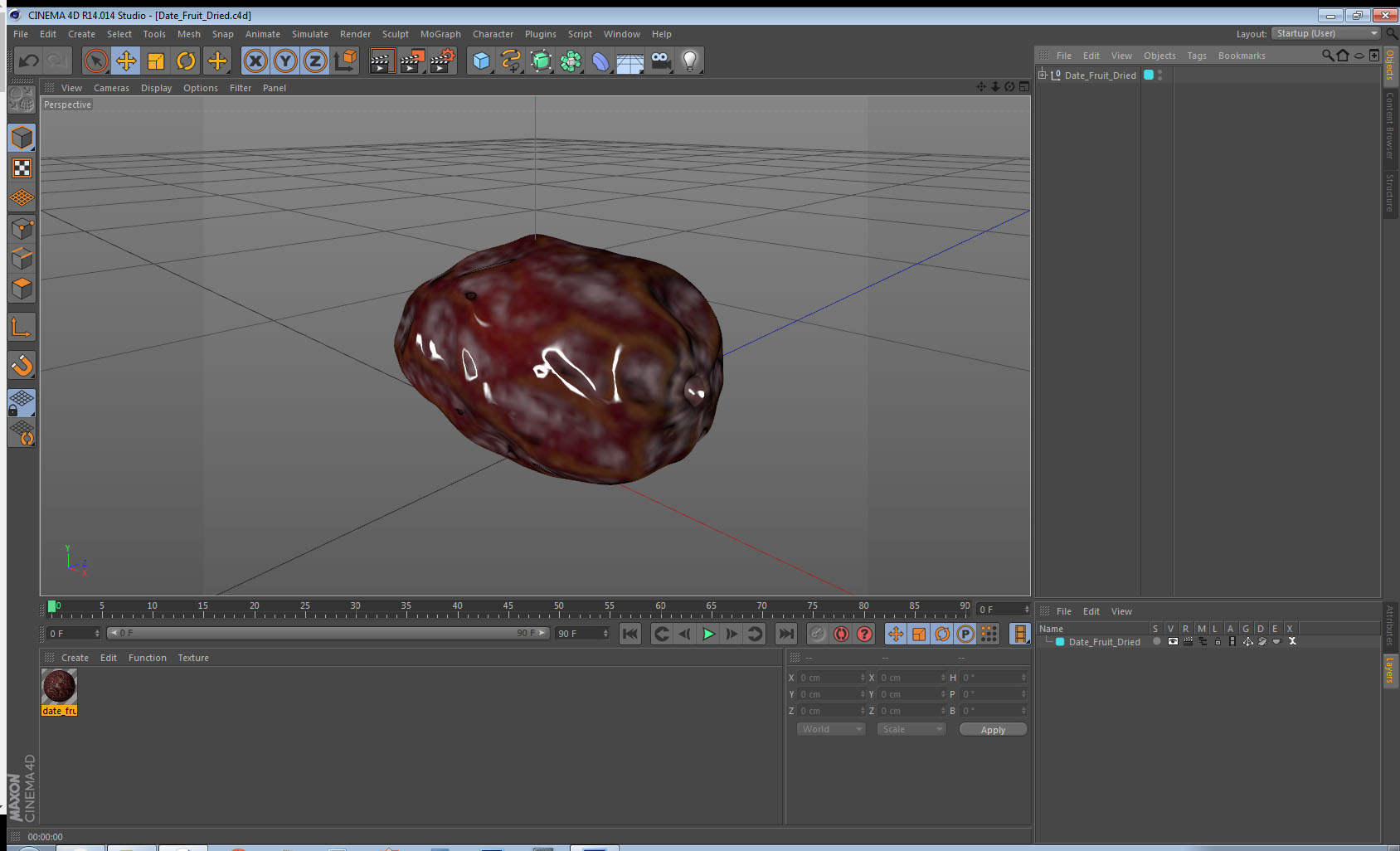 3D Date Fruit Dried