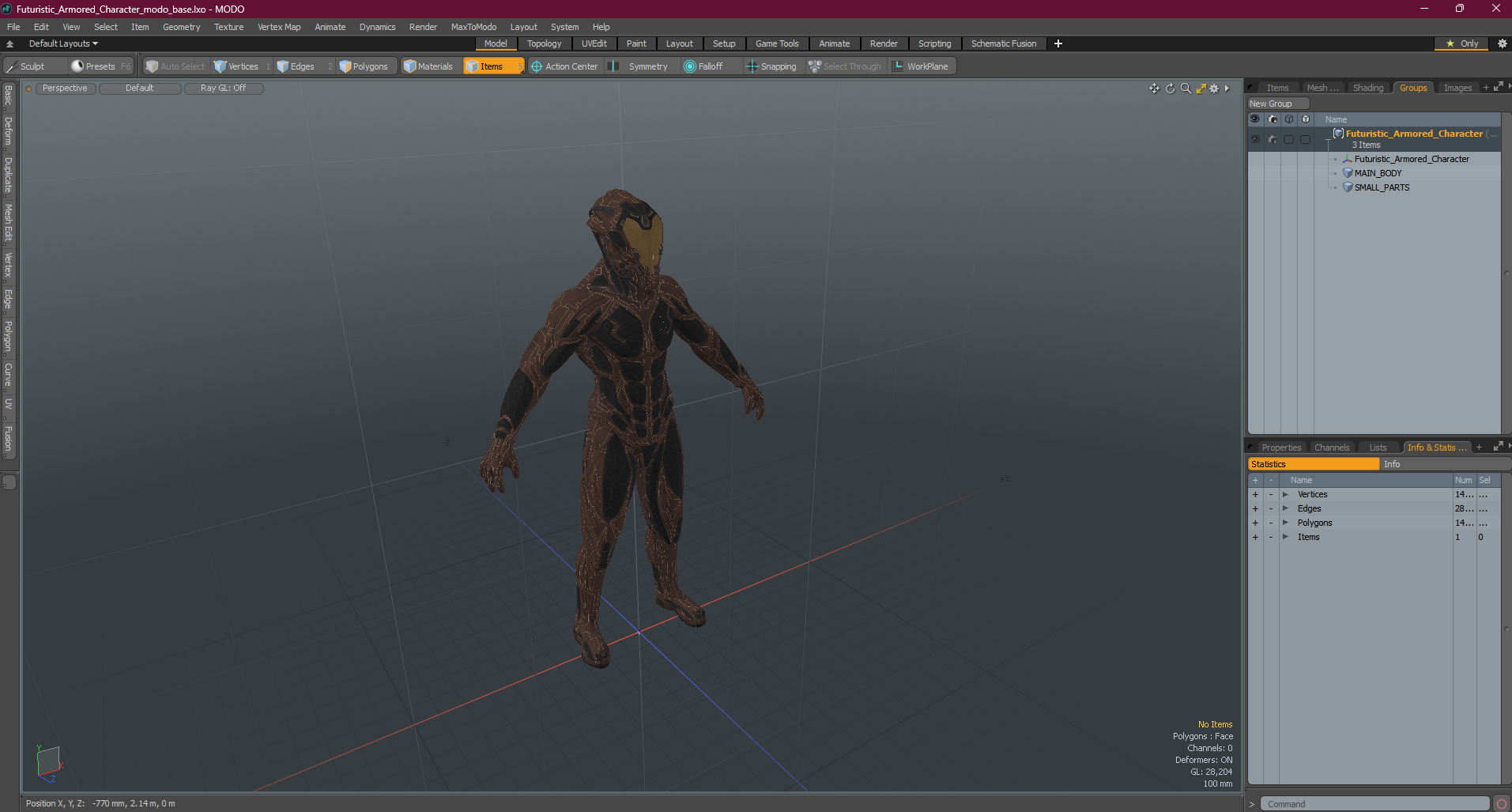 3D Futuristic Armored Character model