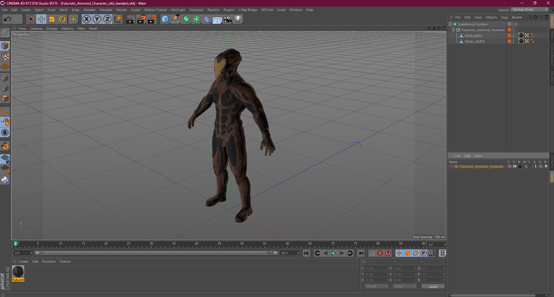 3D Futuristic Armored Character model