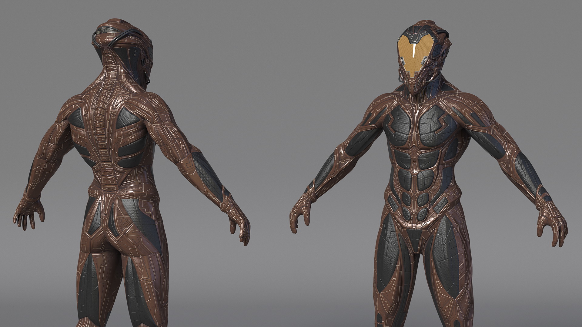 3D Futuristic Armored Character model