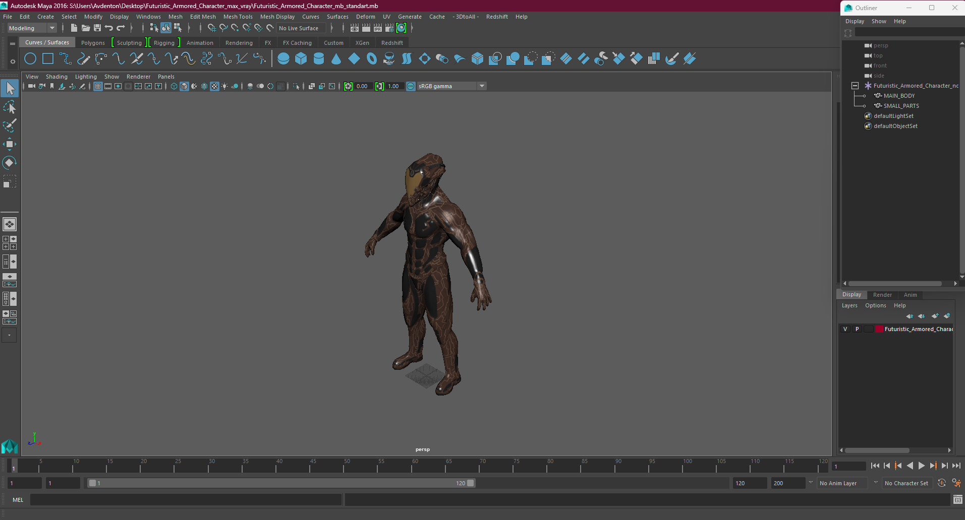 3D Futuristic Armored Character model