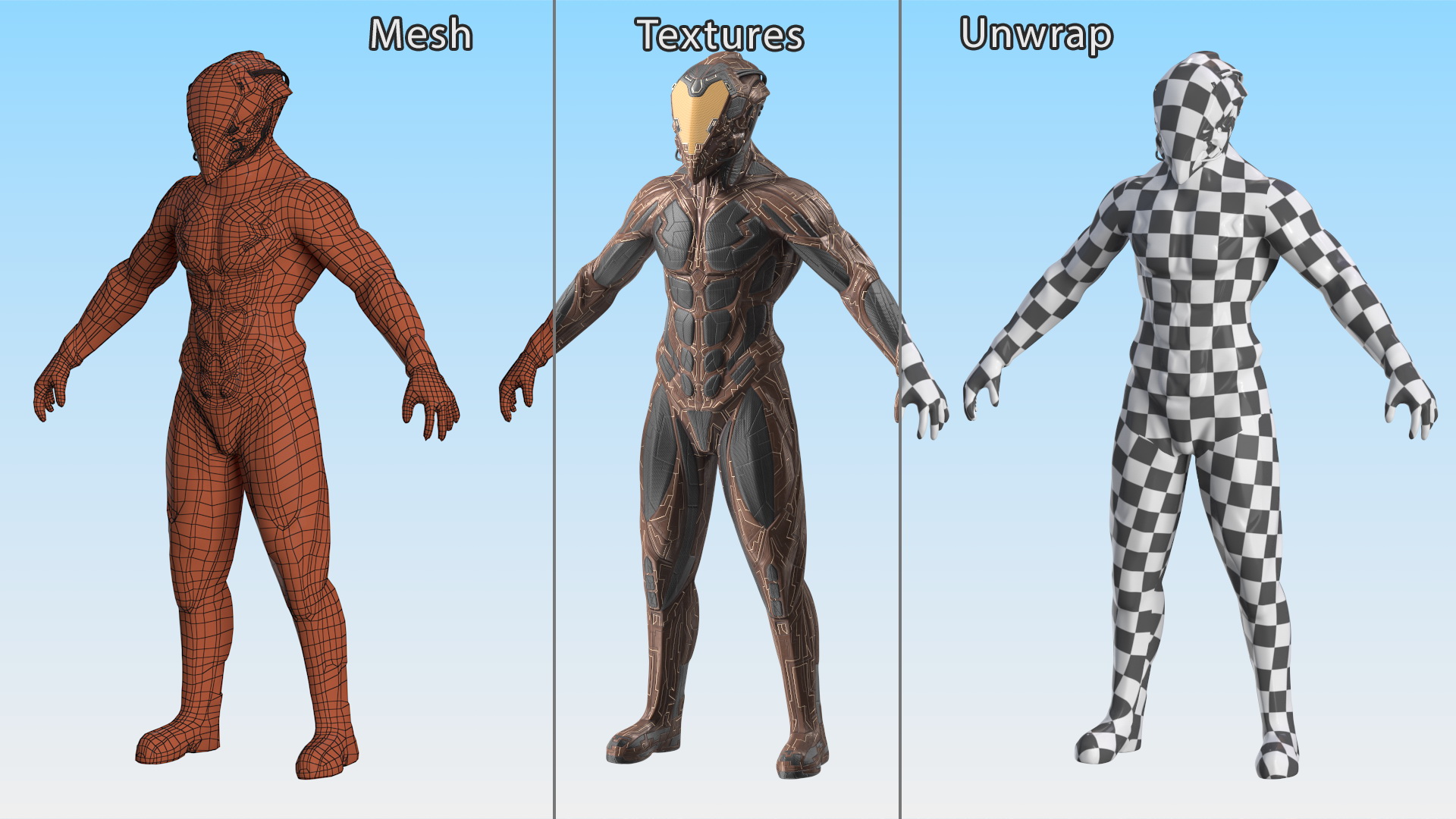 3D Futuristic Armored Character model