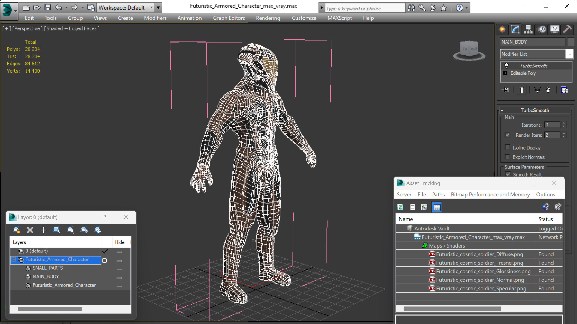 3D Futuristic Armored Character model