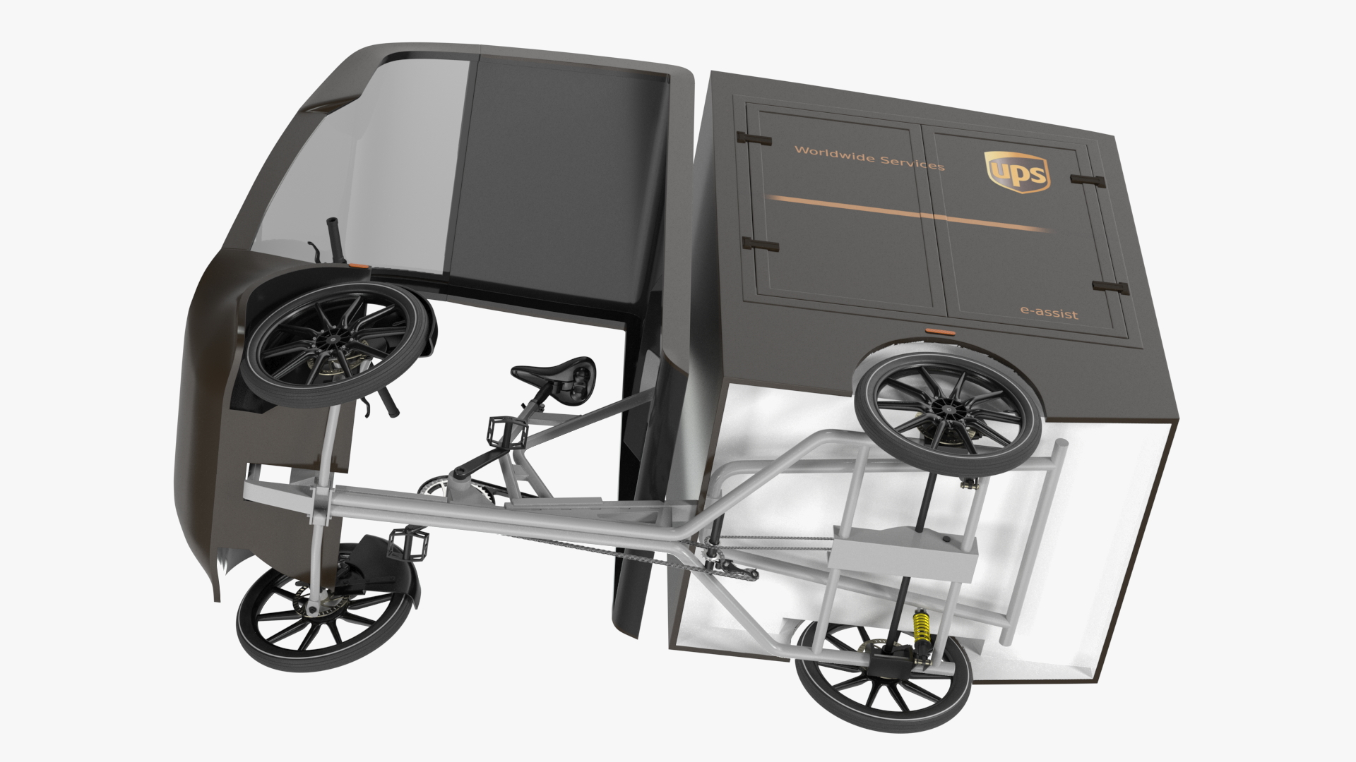 3D Delivery Bike EAV UPS Rigged model