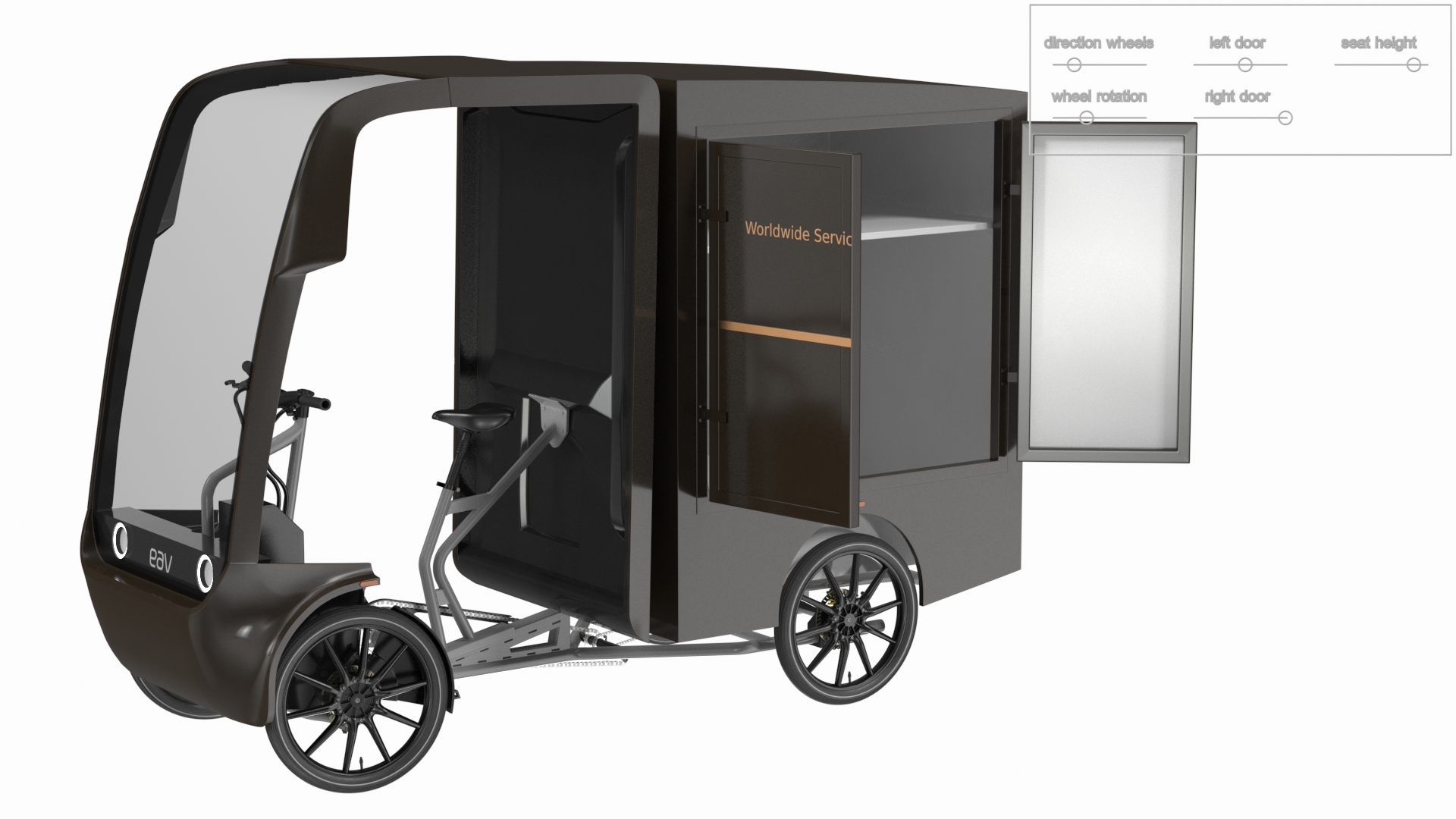 3D Delivery Bike EAV UPS Rigged model
